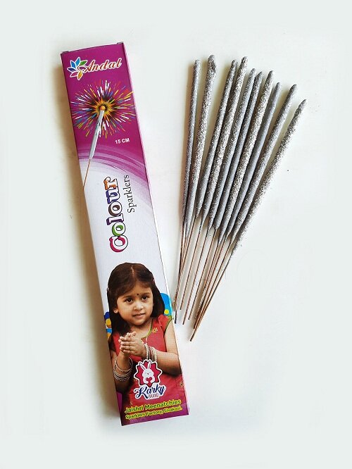15 CM Color Sparklers(Kakarpullalu)-10 pcs per box