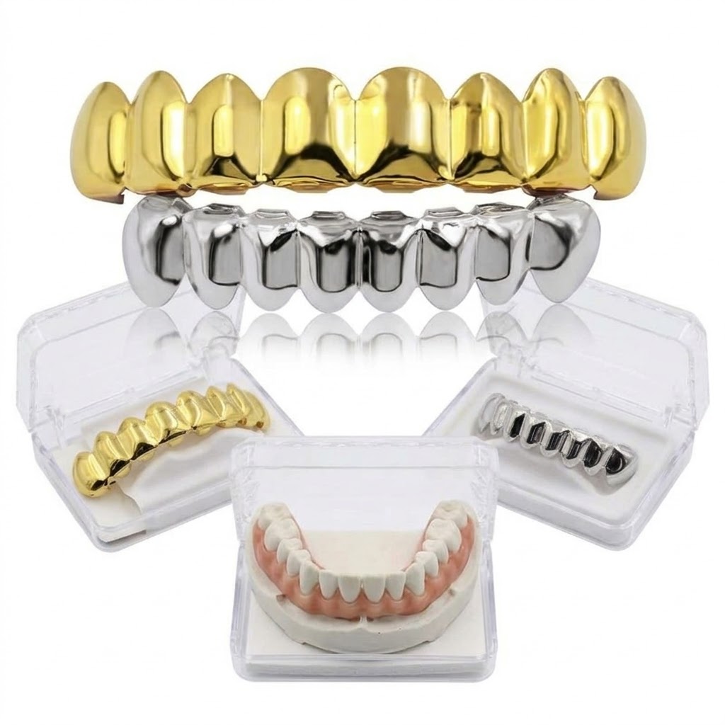 Grillz dentaire doré et Argenté  2