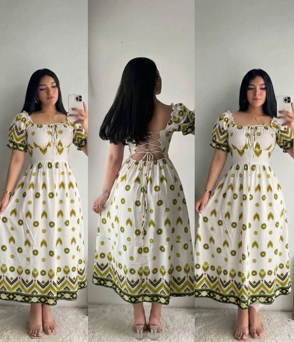 Bello maxi vestido de amarrar atrás🌻 2
