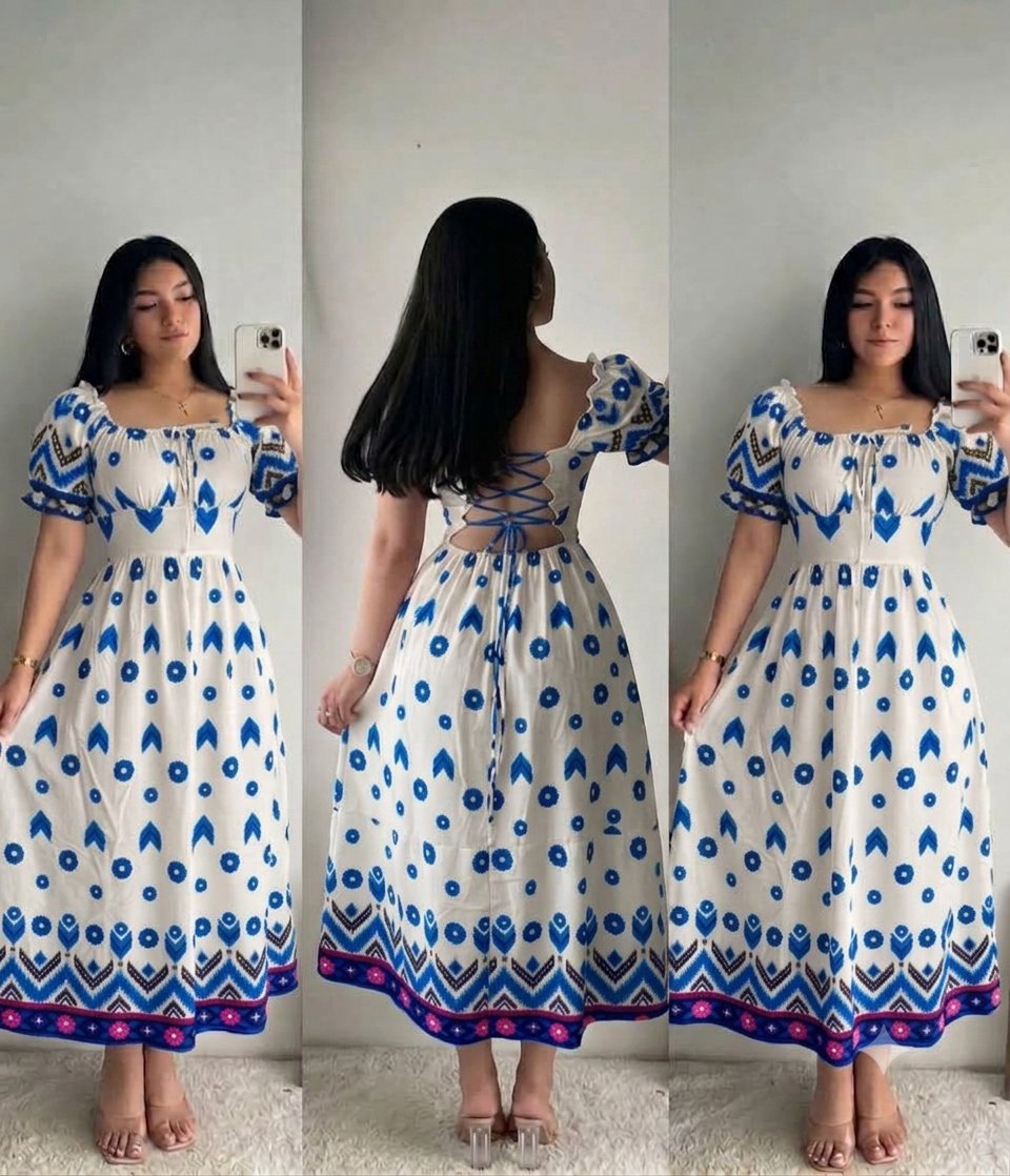 Bello maxi vestido de amarrar atrás🌻 3