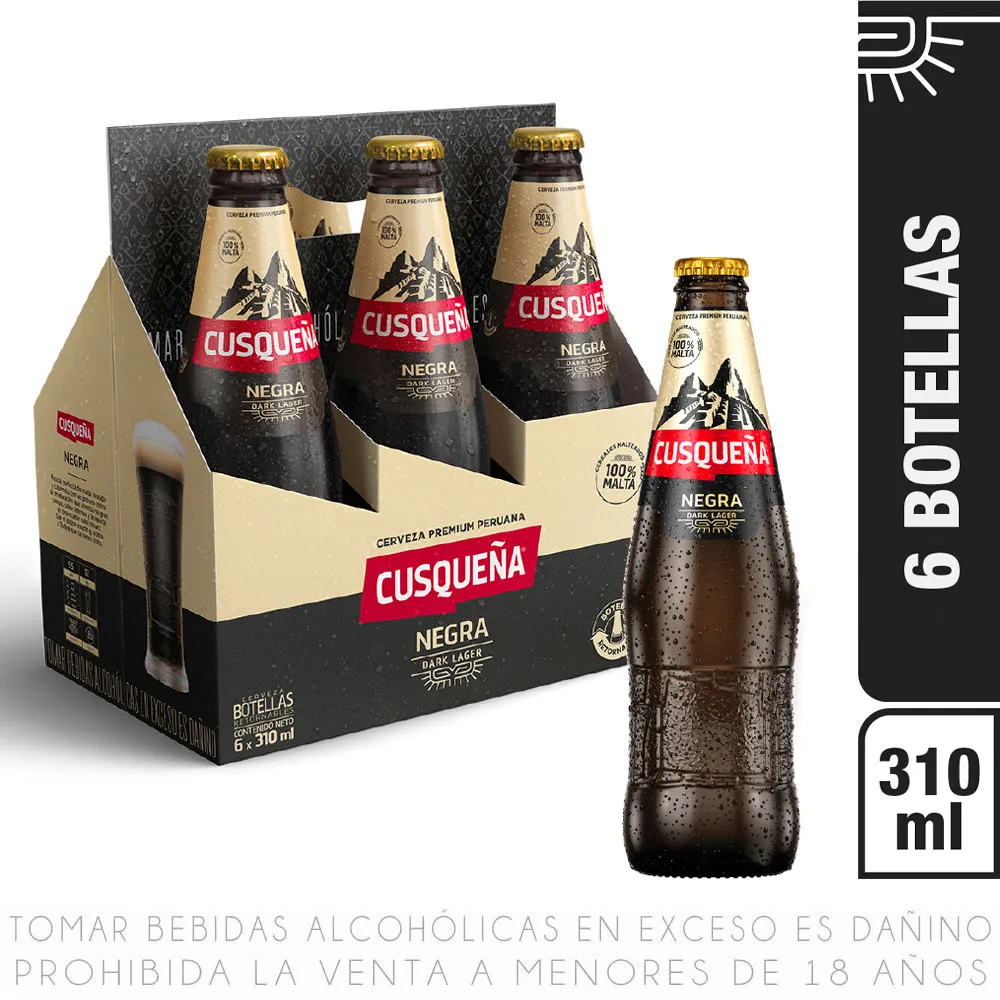 Cerveza Cuzqueña Negra Sixpack 310ml