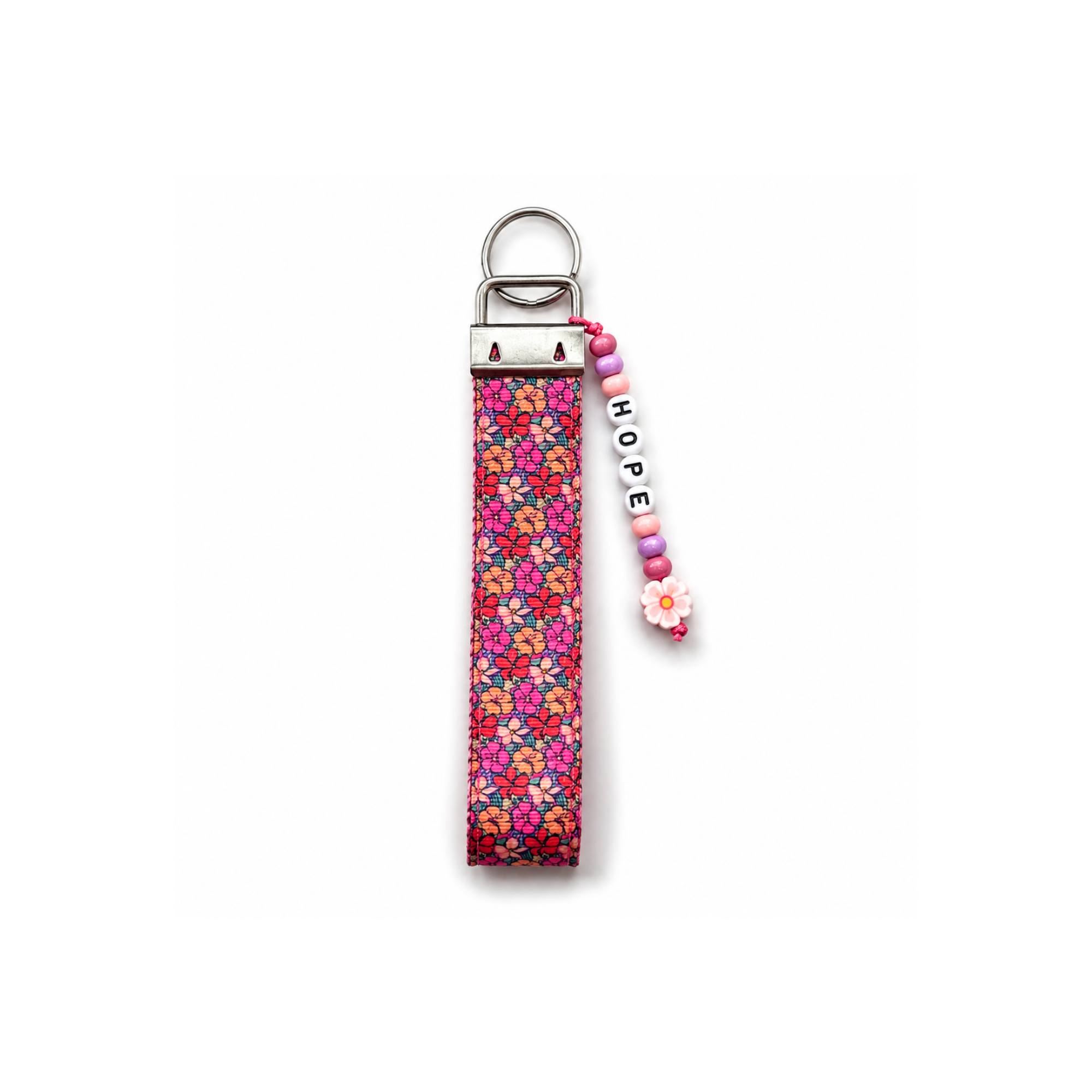 Pink Flower Wrislet Keychain - Image 1