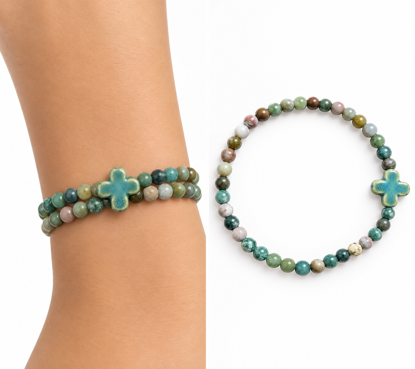 Pulsera doble cruz 