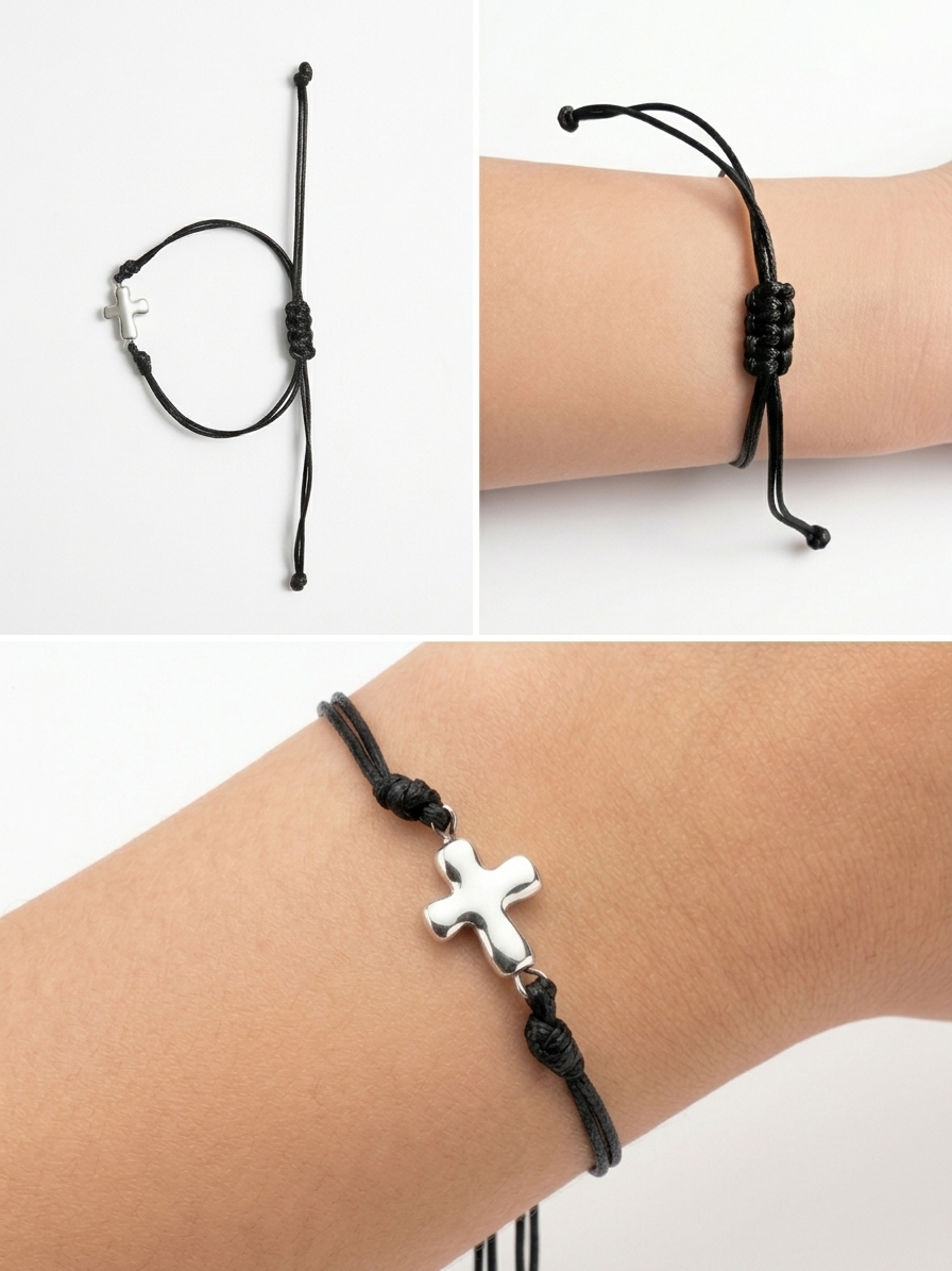 Pulsera cruz plata