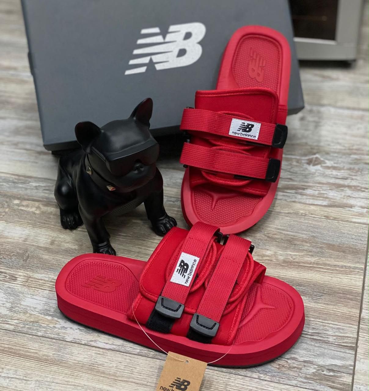 Sandalias tiras roja NB