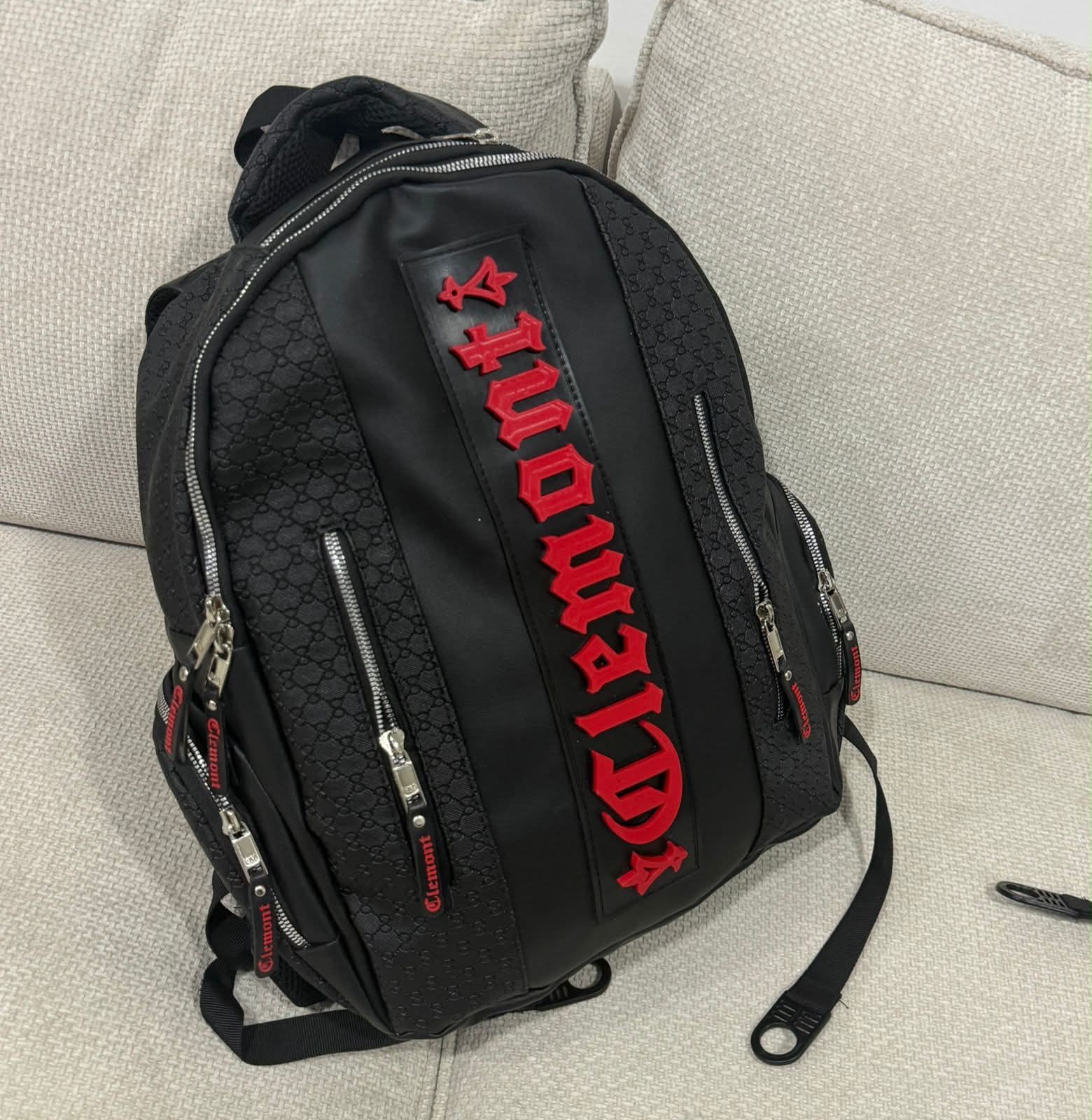 Morral CMT negro rojo relieve
