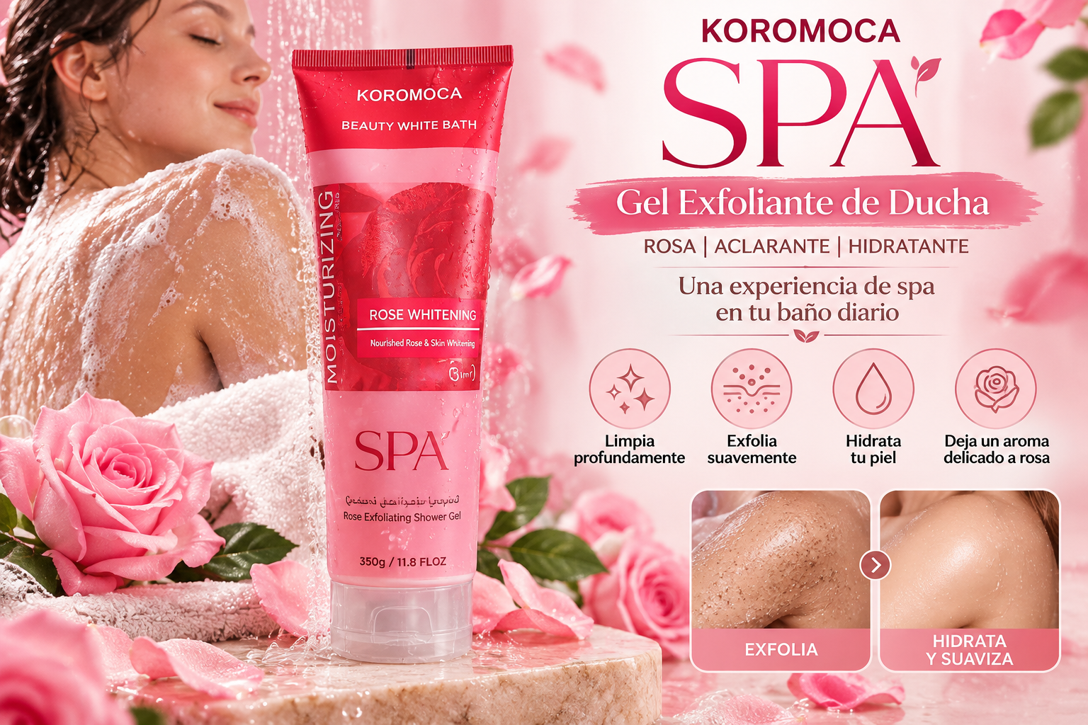 Gel exfoliante de rosas