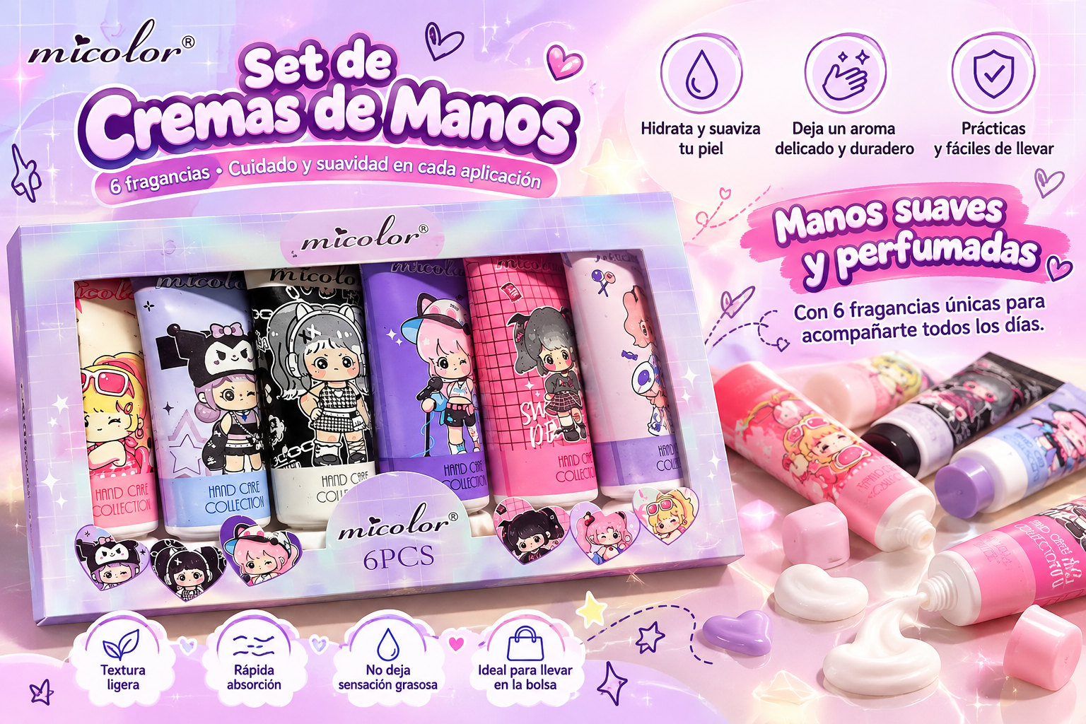 Set de cremas kawaii perfumadas