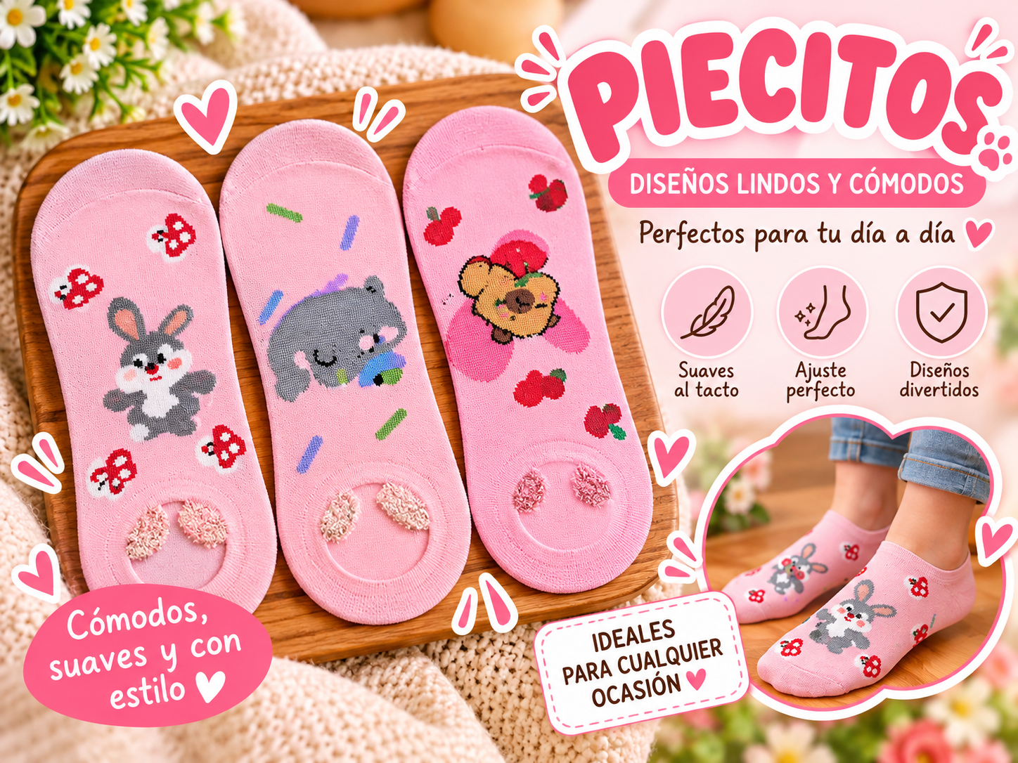 Piecitos calcetines suaves y adorables