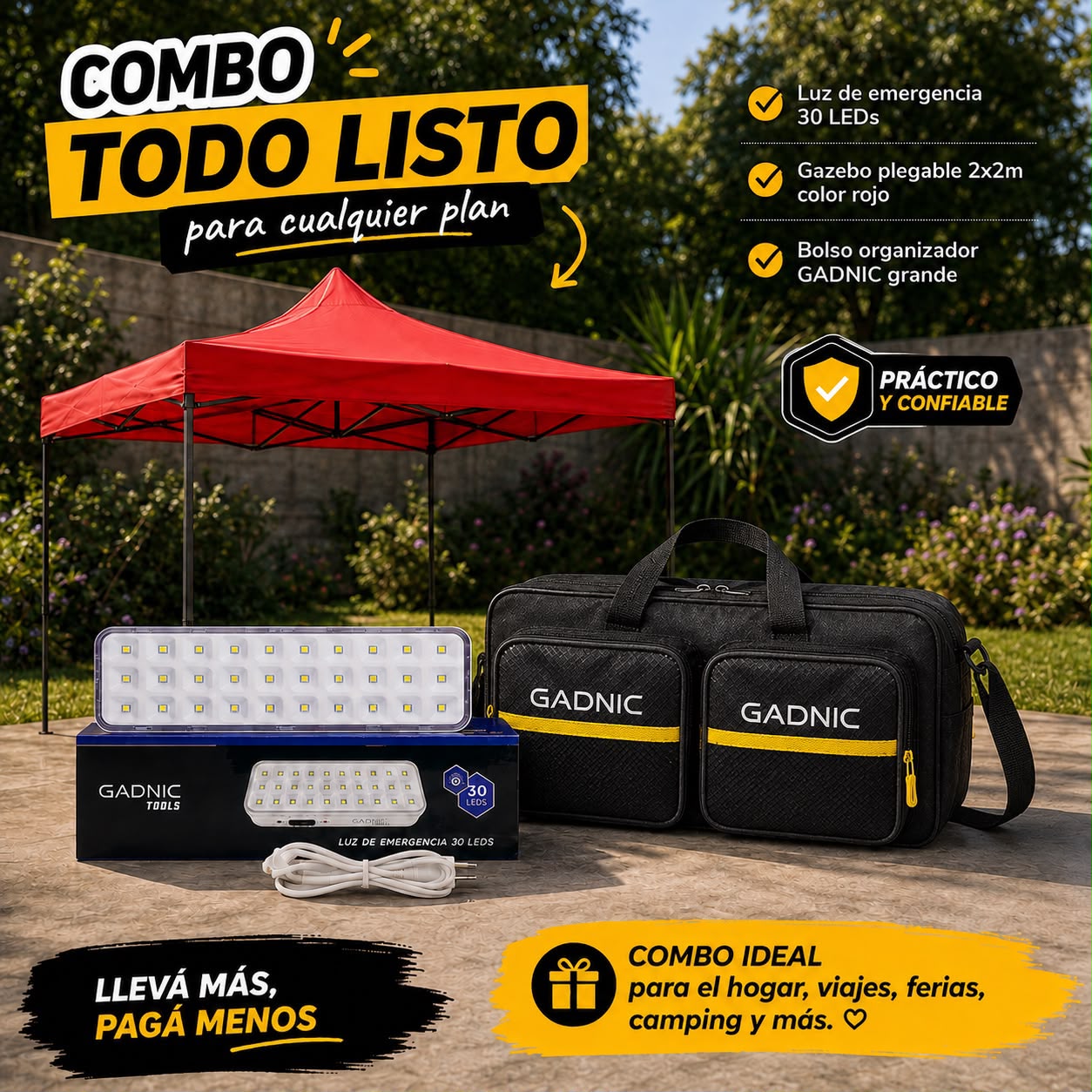 Combo camping y pesca