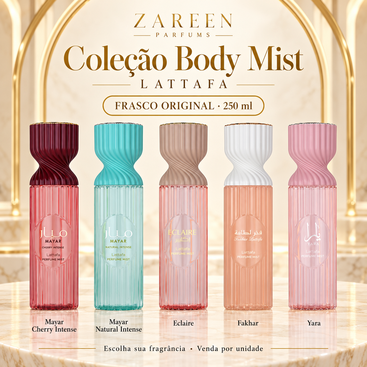 Coleção Body Mist Lattafa | 250 ml (Escolha sua fragrância favorita)