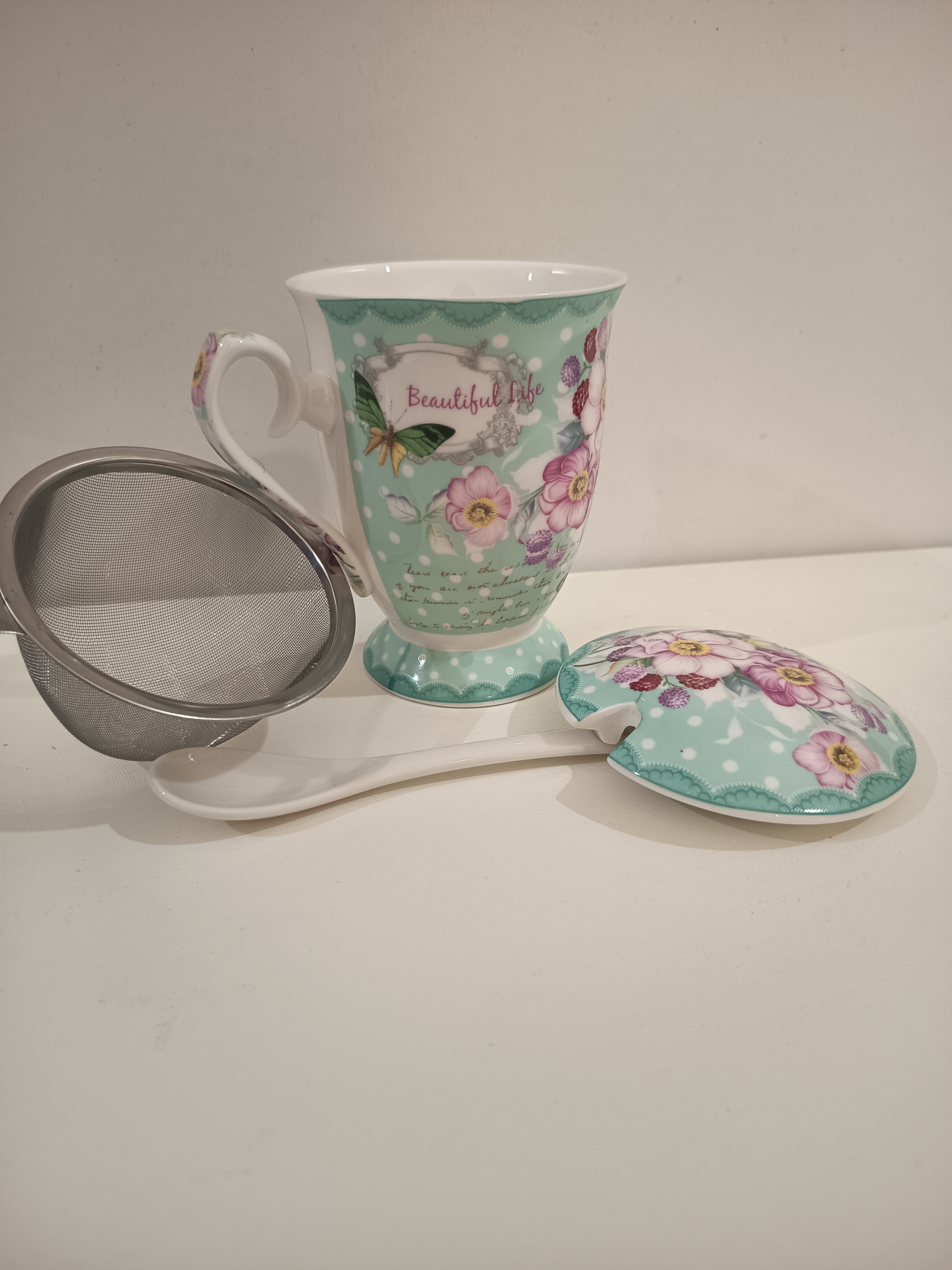 💙 Taza Azul Floral 2