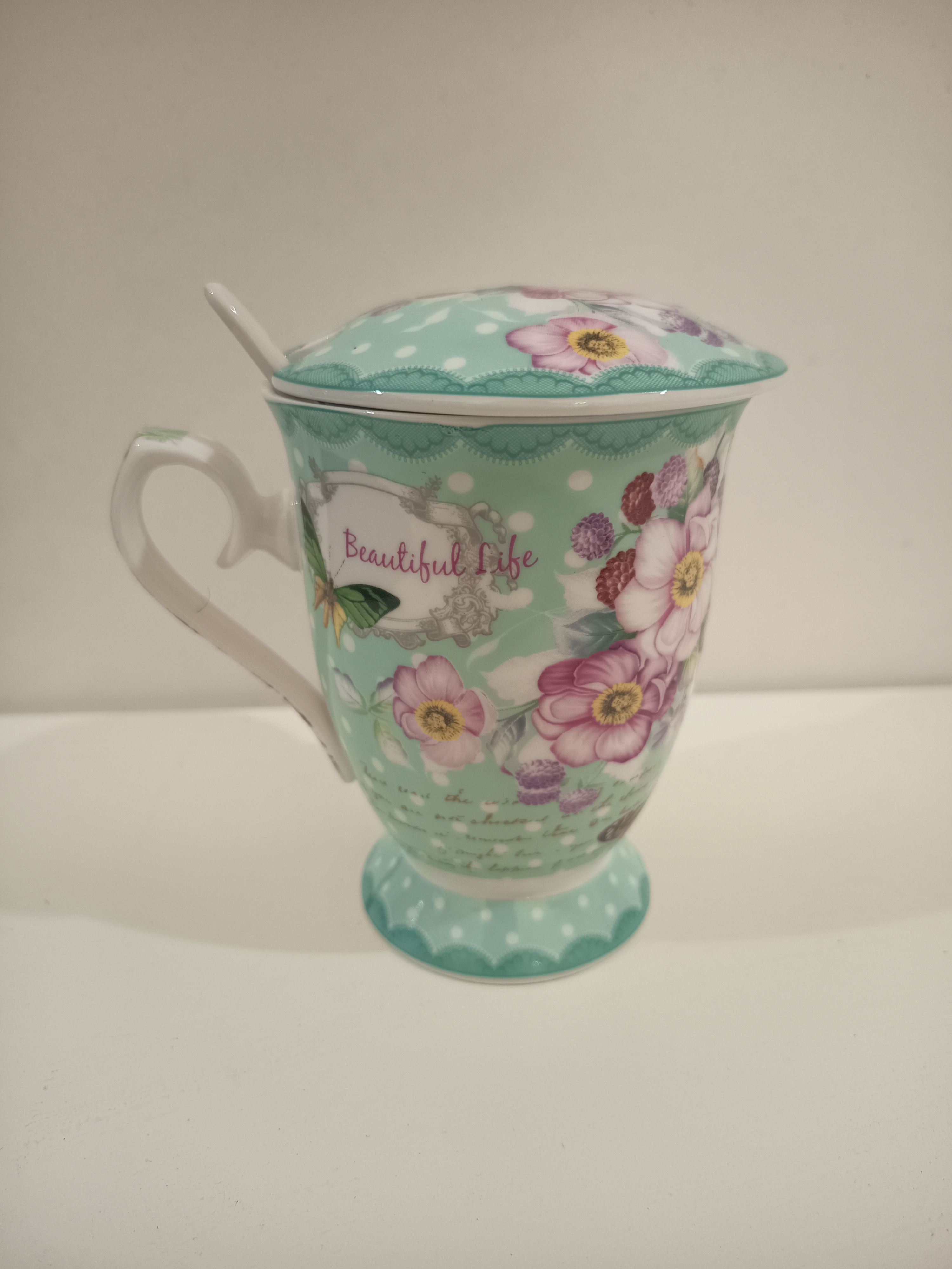 💙 Taza Azul Floral 3