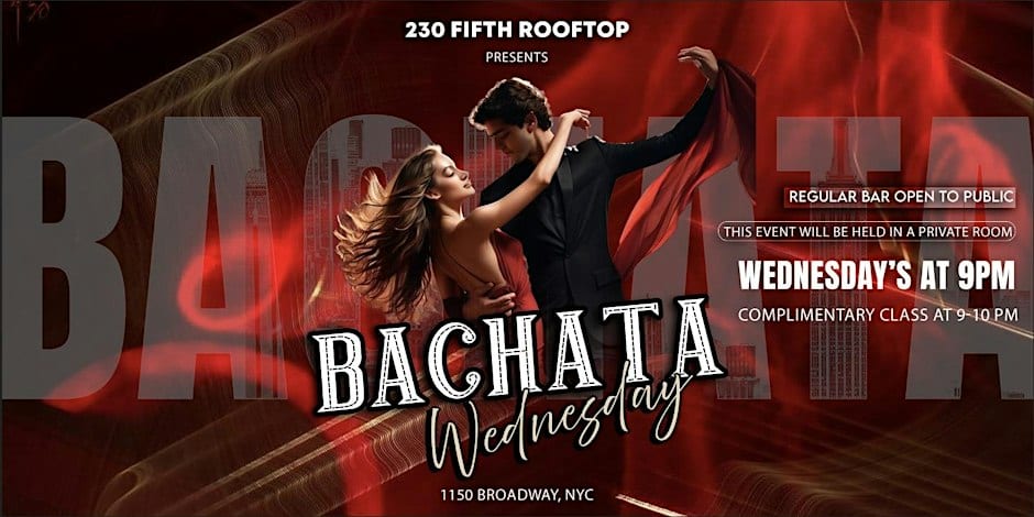 Rooftop Bachata Party: Social Dancing at 230 Fifth flyer