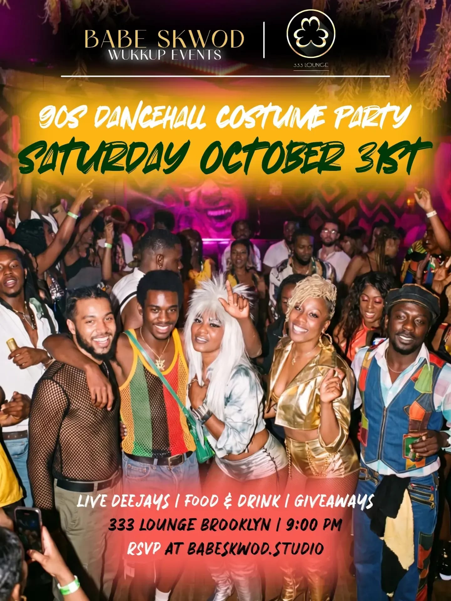 90s Dancehall Costume Party flyer