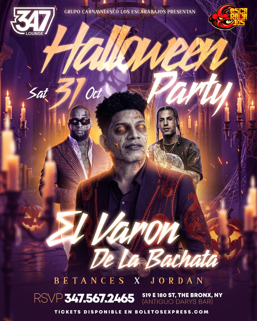 Halloween Party with El Varón de la Bachata flyer