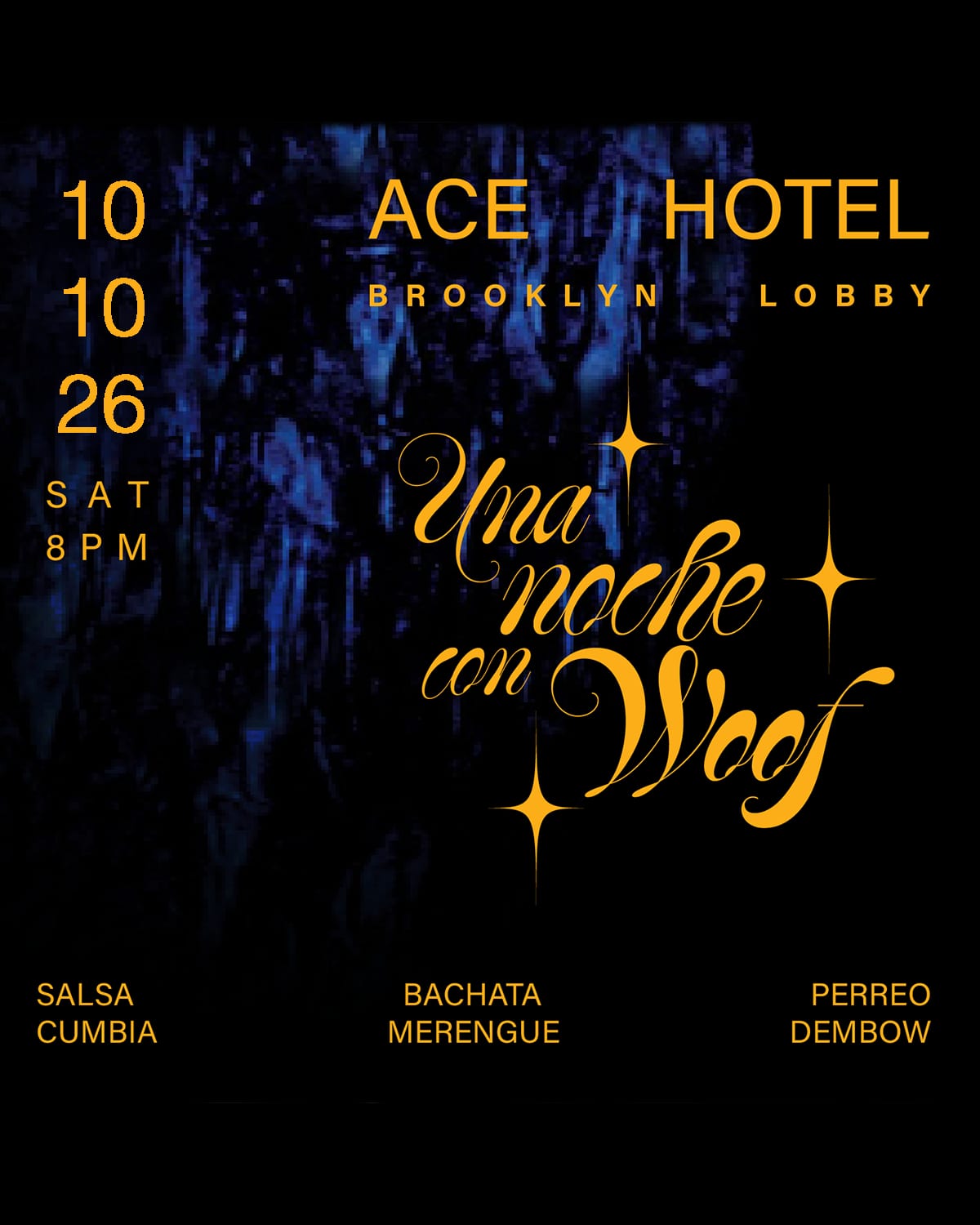 Una Noche con WOOF flyer