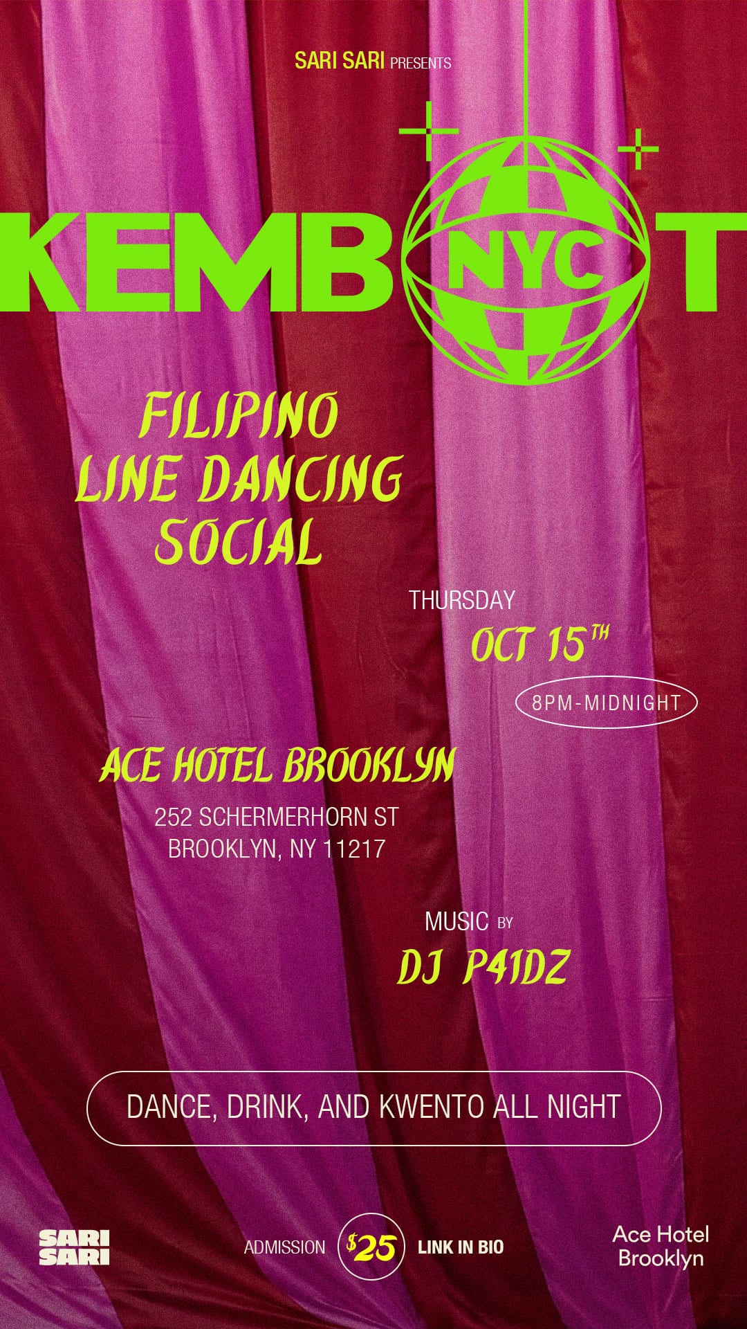 Sari Sari x KEMBOT NYC Filipino Line Dancing Social flyer