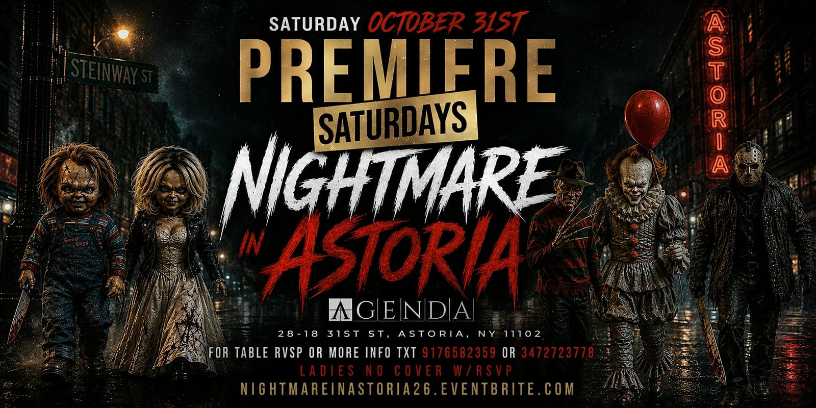 Nightmare in Astoria: Premiere Saturdays Halloween flyer