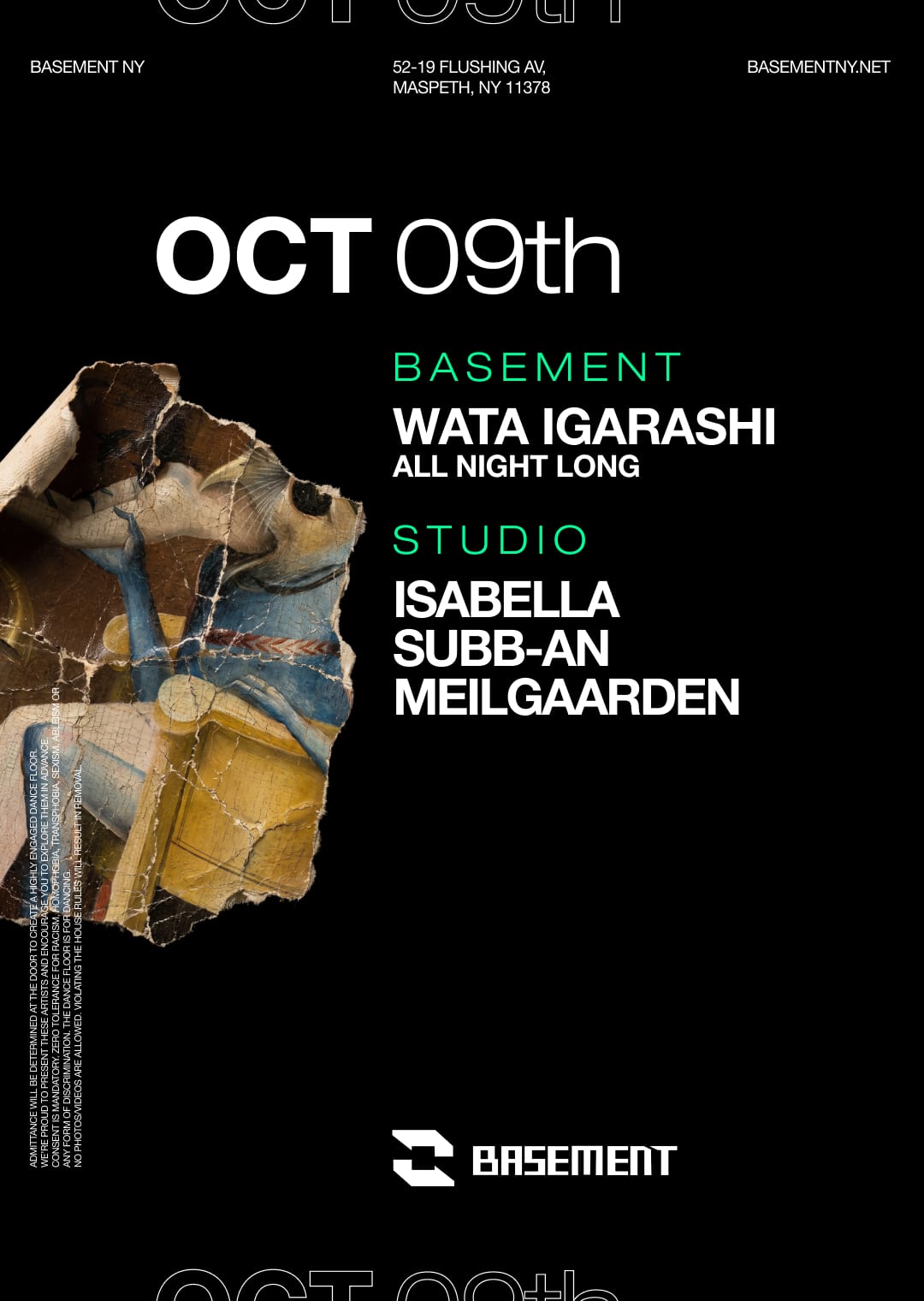 Wata Igarashi all night long / ISAbella / Subb-an / Meilgaarden flyer