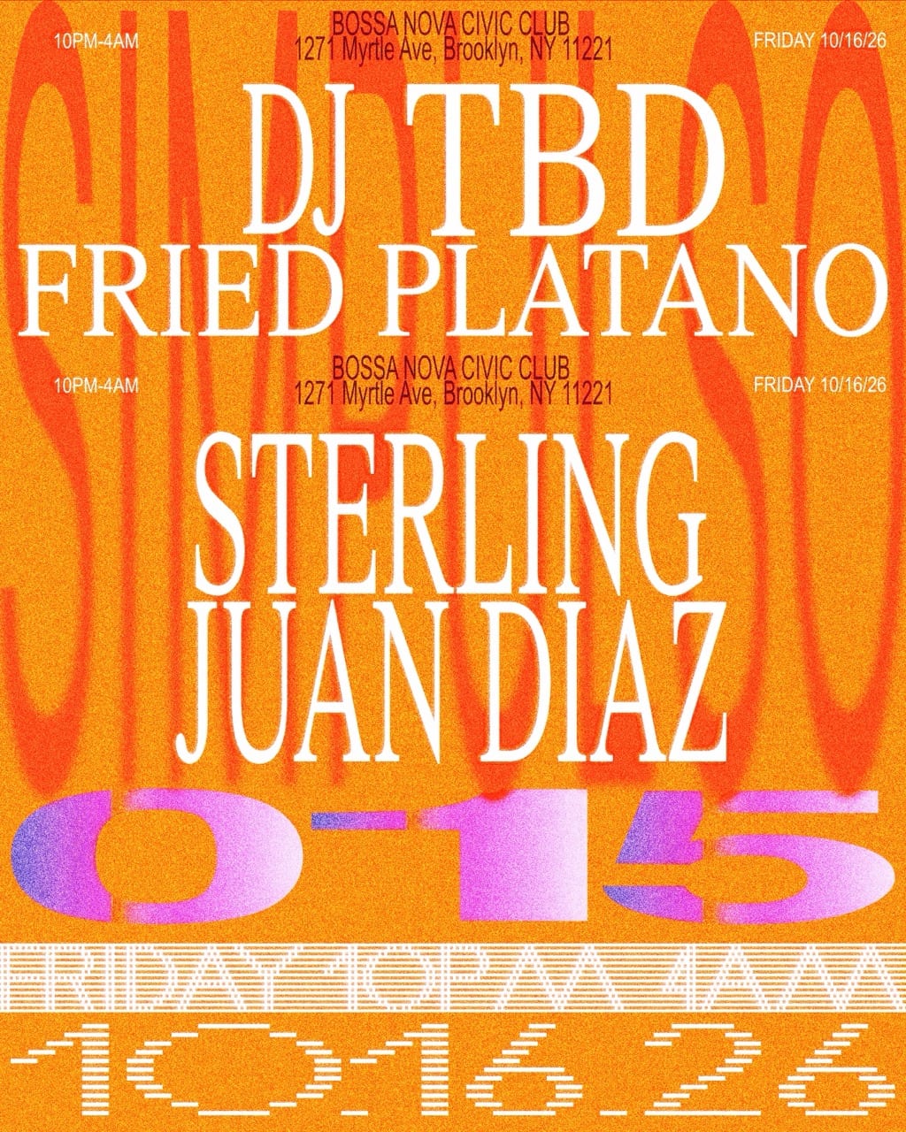 SIMPULSO 015: with friedplatano, dj tbd + Sterling Juan Diaz flyer