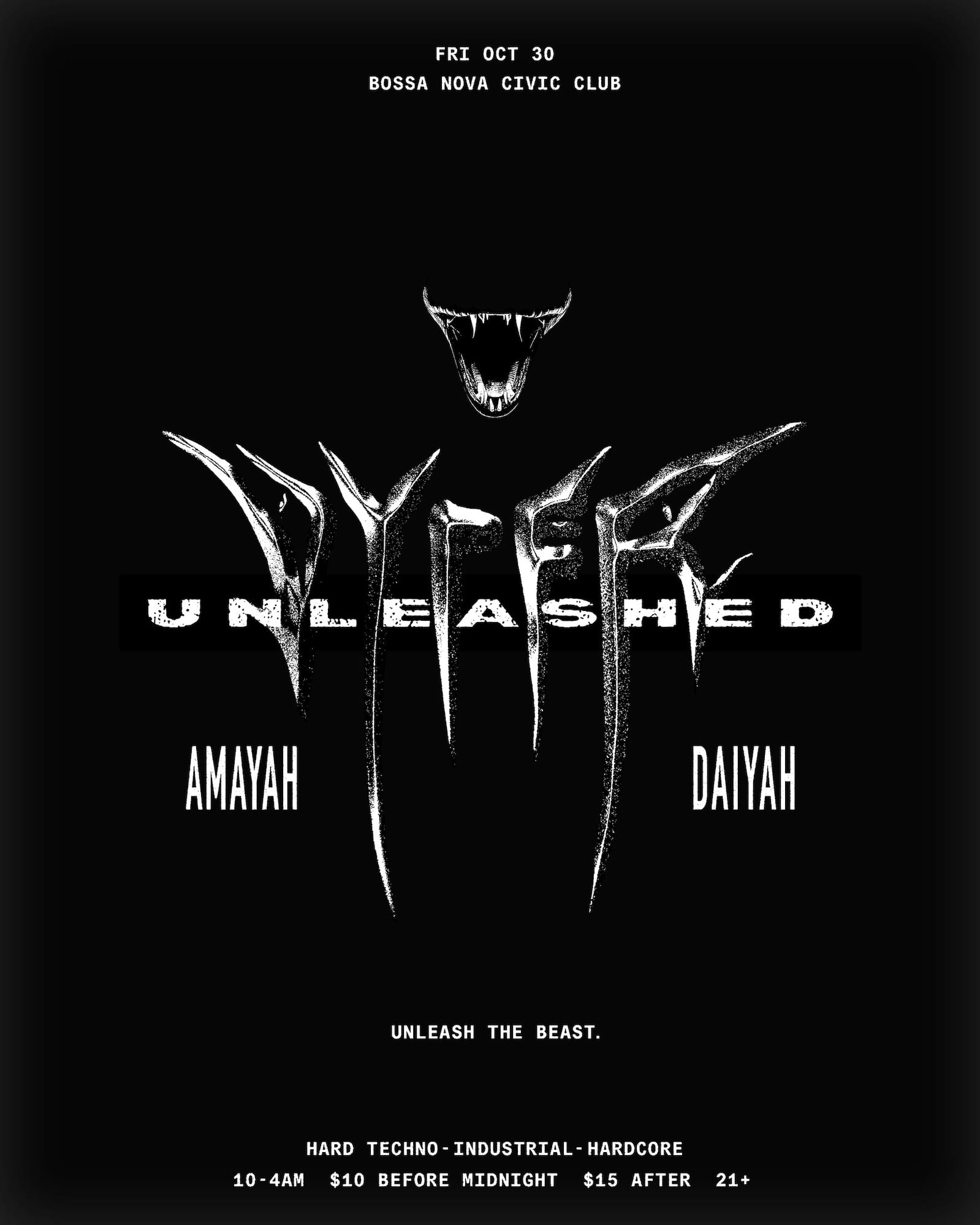 VYPER: UNLEASHED flyer