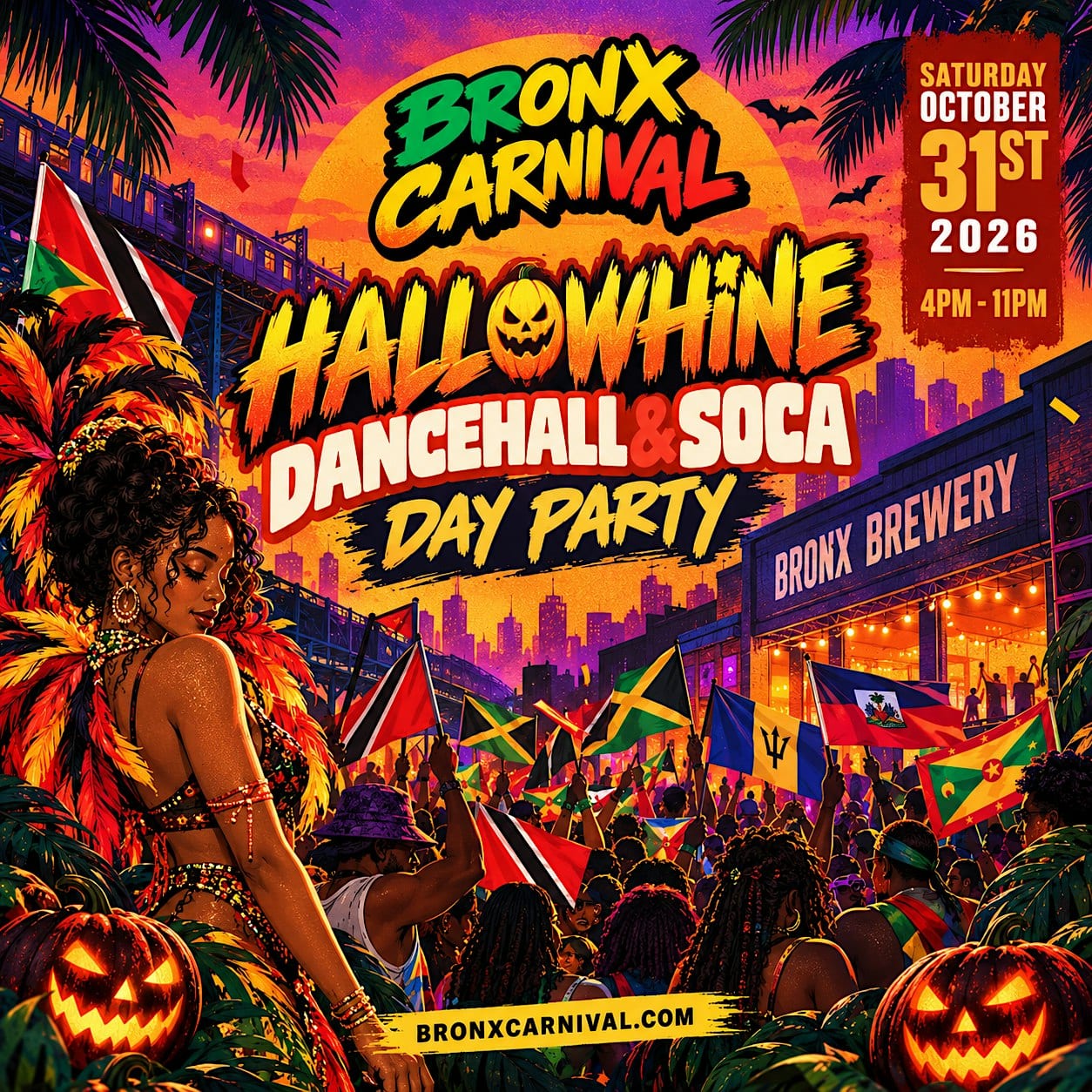 Bronx Carnival: Dancehall & Soca Halloween Day Party flyer