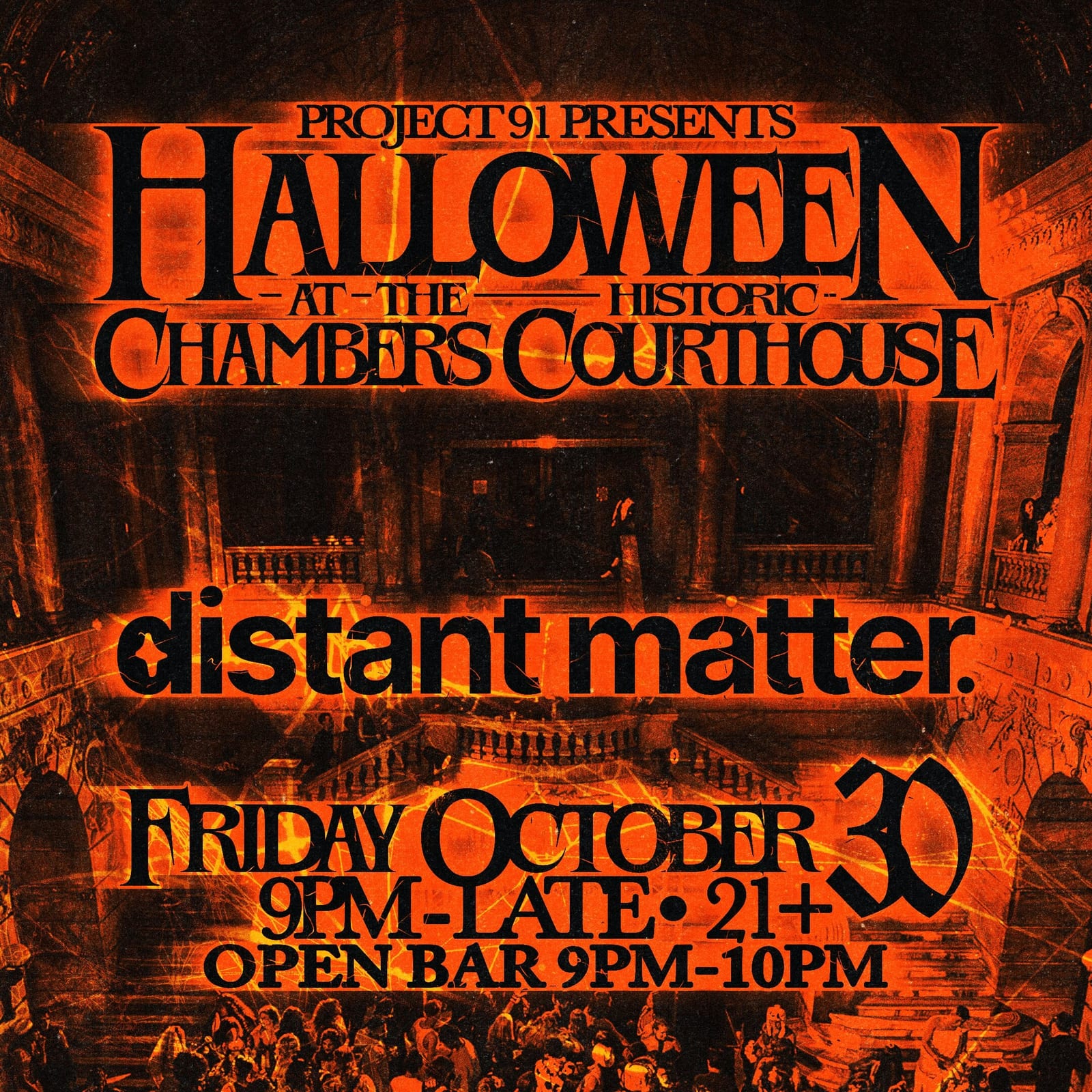 Halloween at Chambers Courthouse ft. Distant Matter flyer