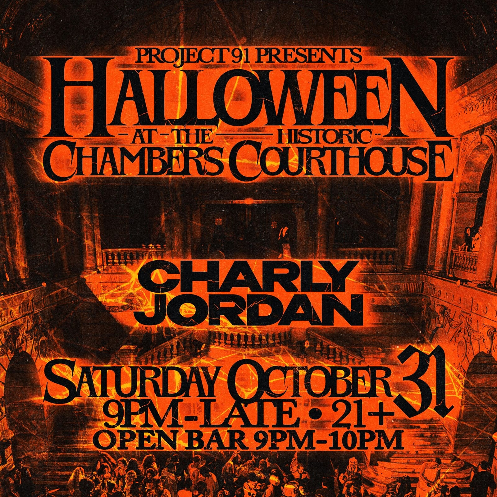 Halloween at Chambers Courthouse ft. Charly Jordan flyer
