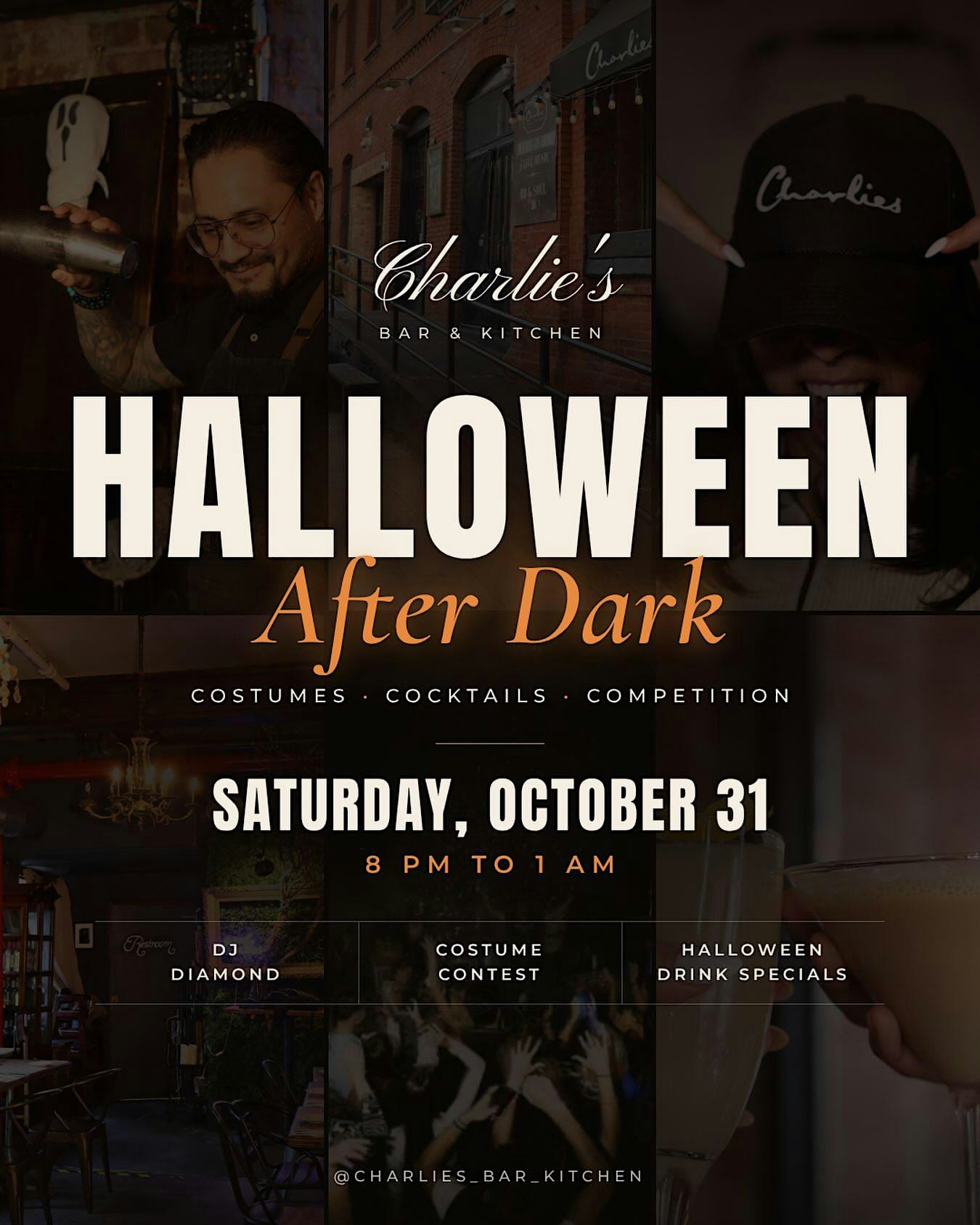 Halloween After Dark at Charlies flyer