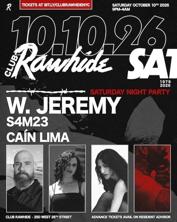 Club Rawhide SATURDAY NIGHT 10.10.26 w/ W. Jeremy, S4M23, Caín Lima flyer