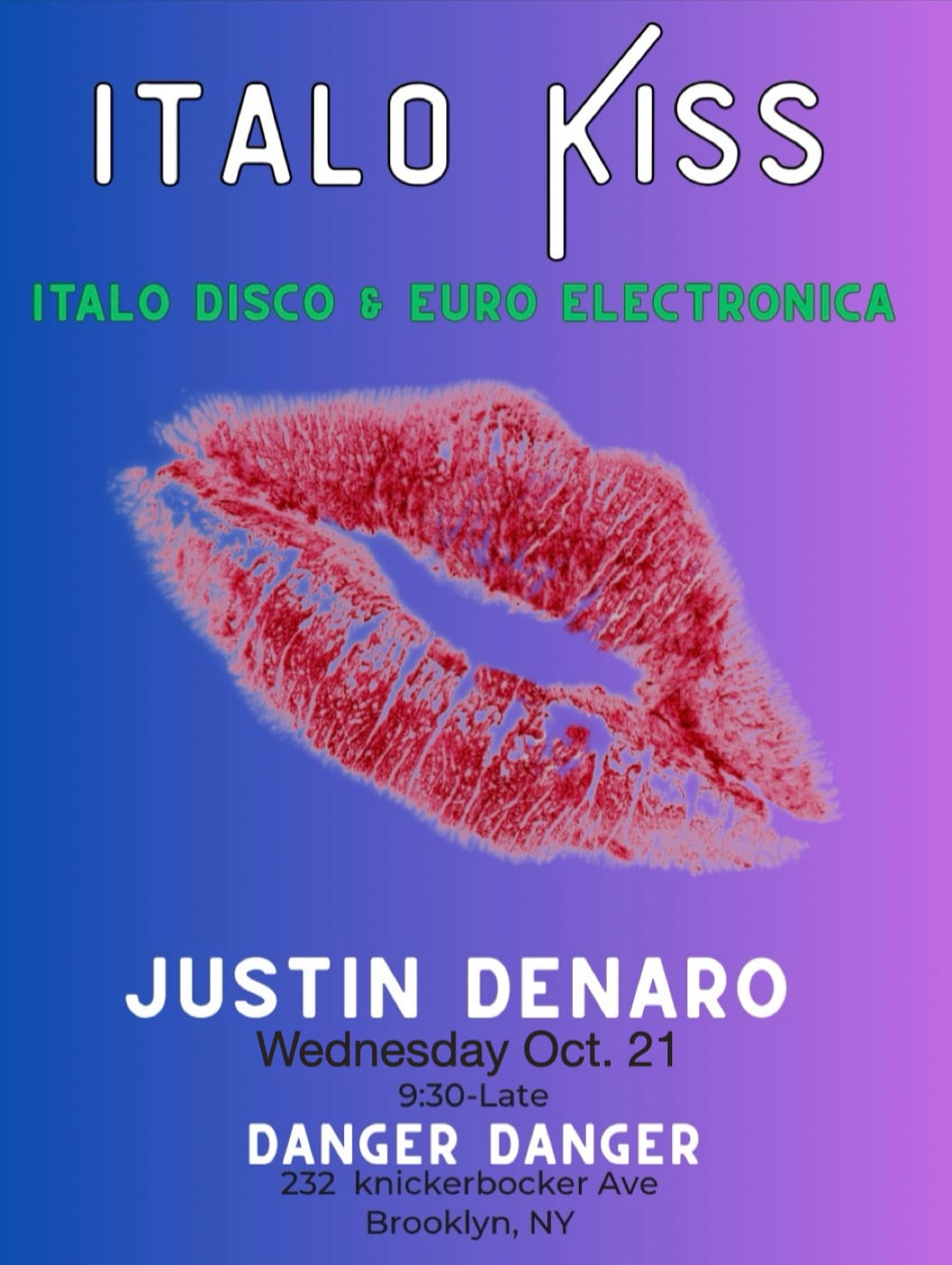 Italo Kiss: Italo Disco and Euro Electronica flyer