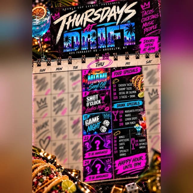 Thursdays @ DRIFT! flyer