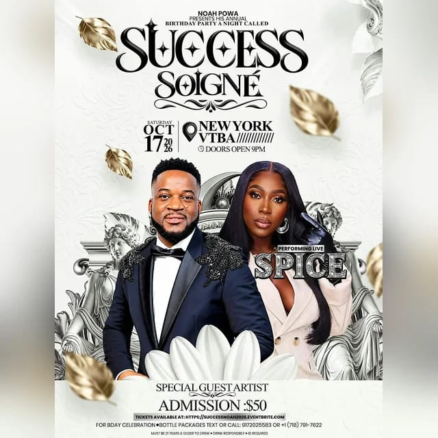 SUCCESS 2026: Noah Powa's Annual Birthday Celebration ft. Spice flyer