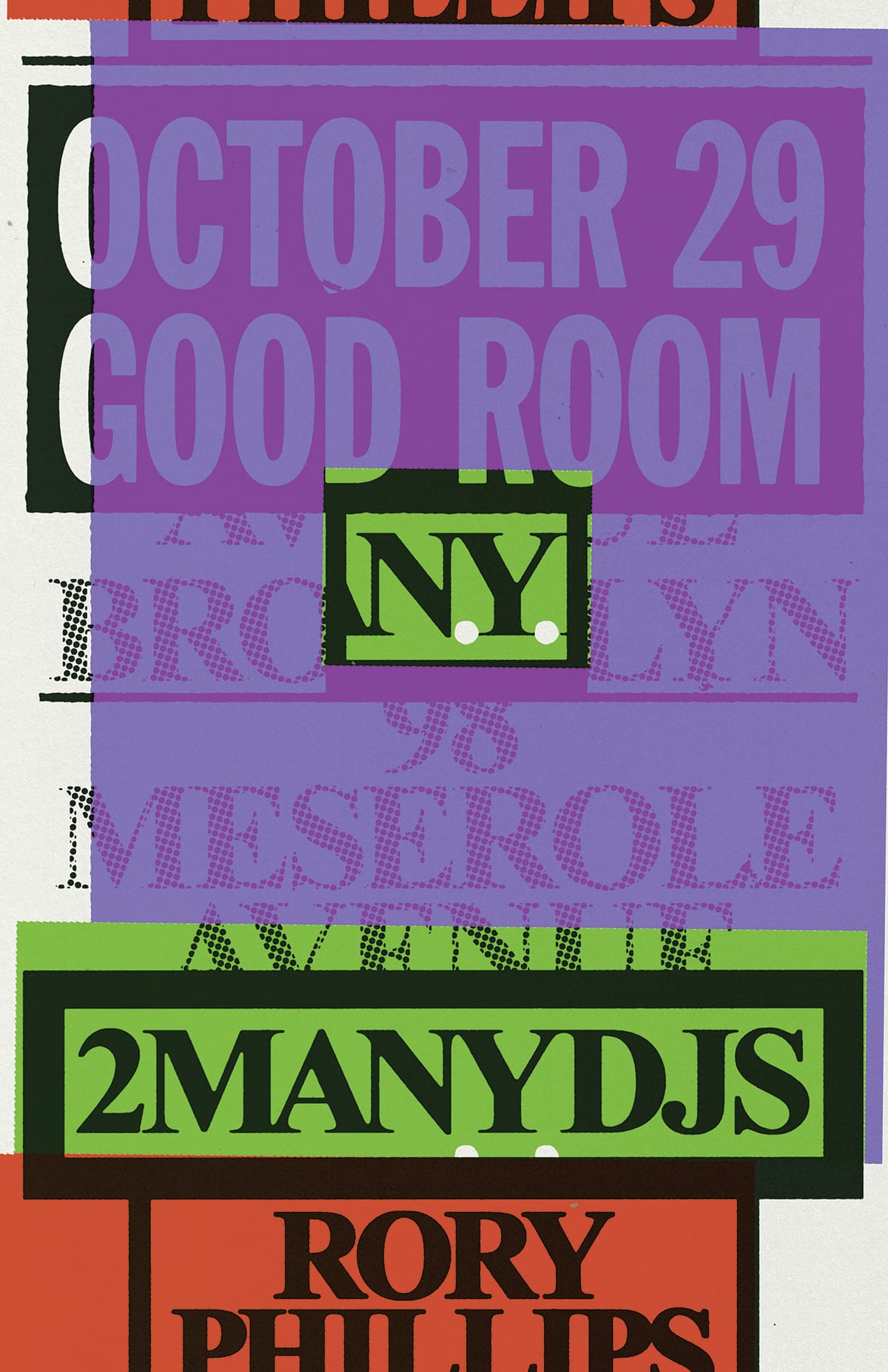 2ManyDJs, Rory Phillips flyer