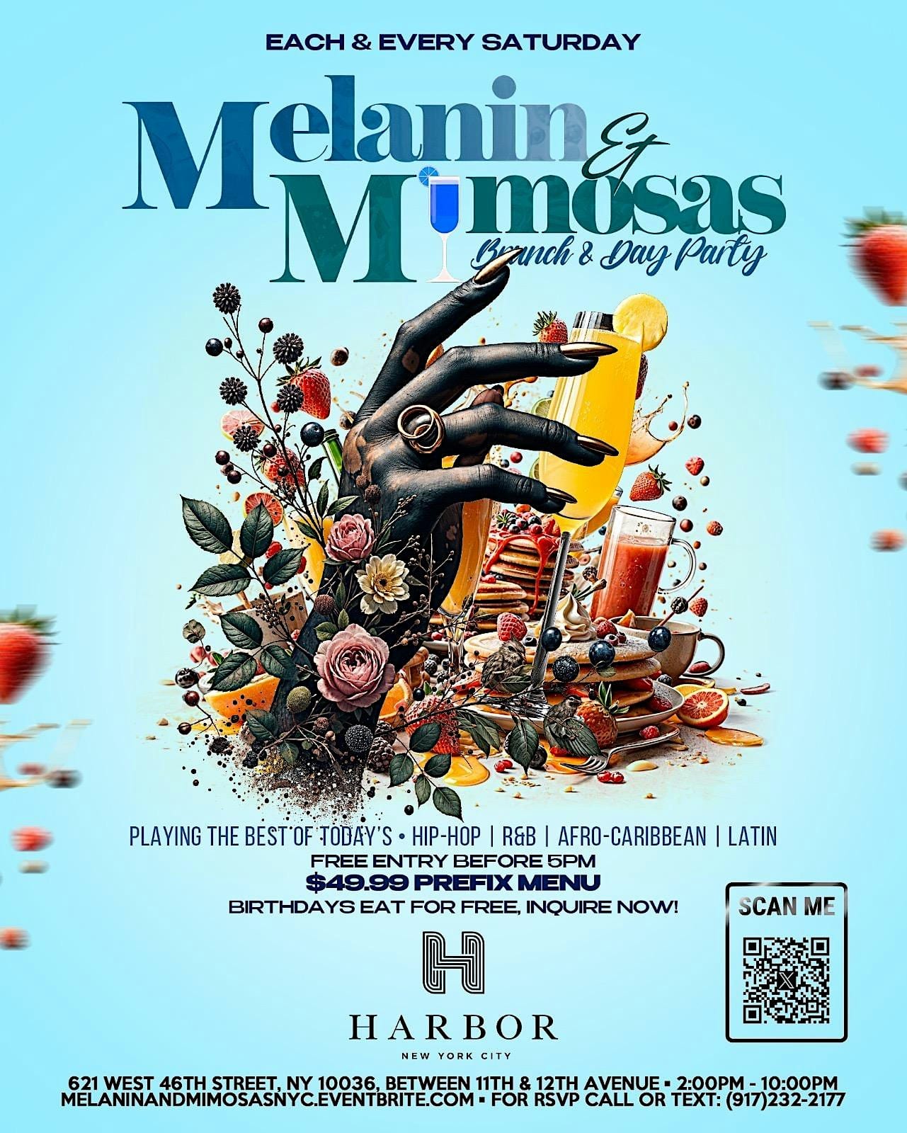 Melanin And Mimosas Brunch & Day Party at Harbor Rooftop flyer