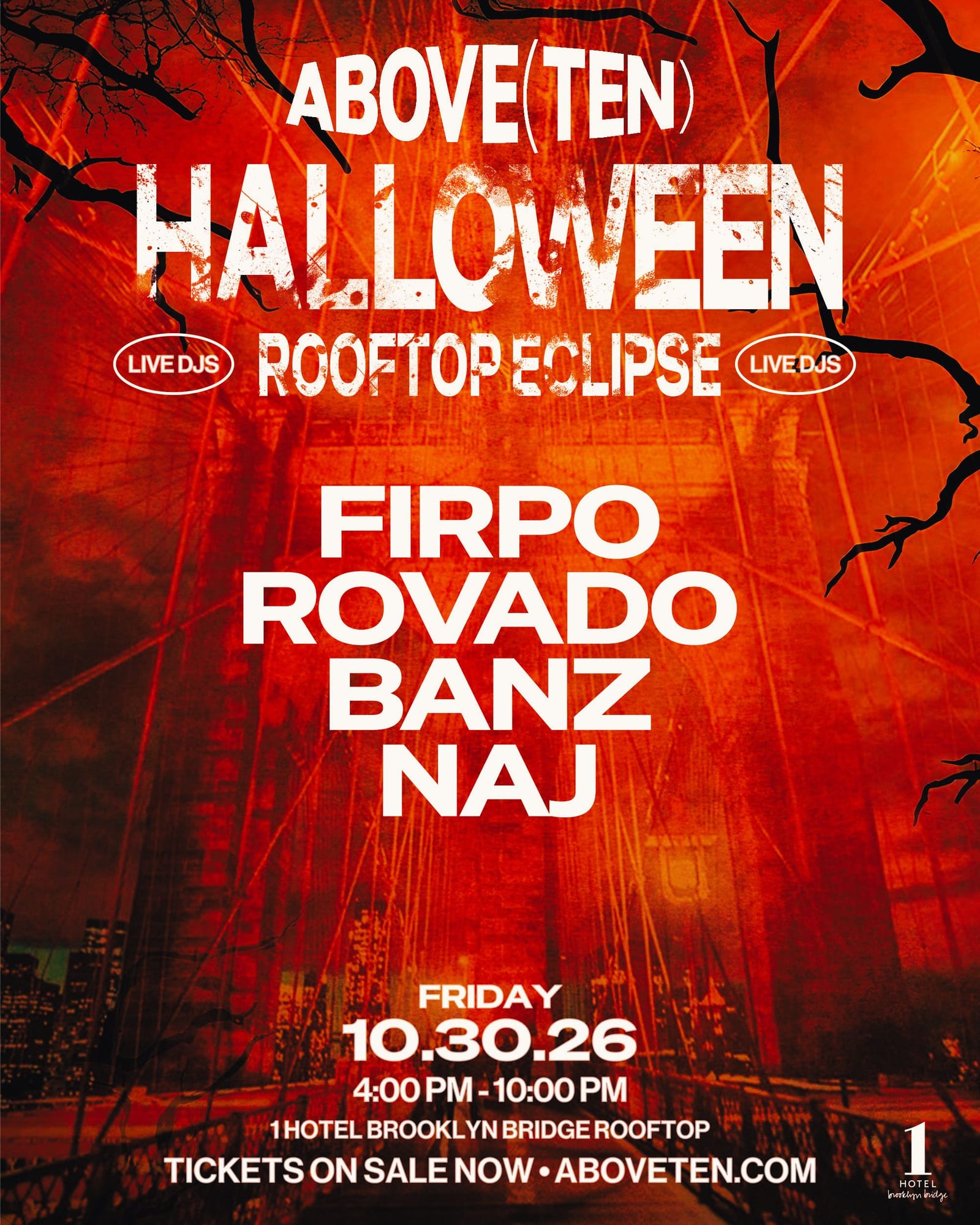 Rooftop Eclipse: 1 Hotel Rooftop Halloween flyer