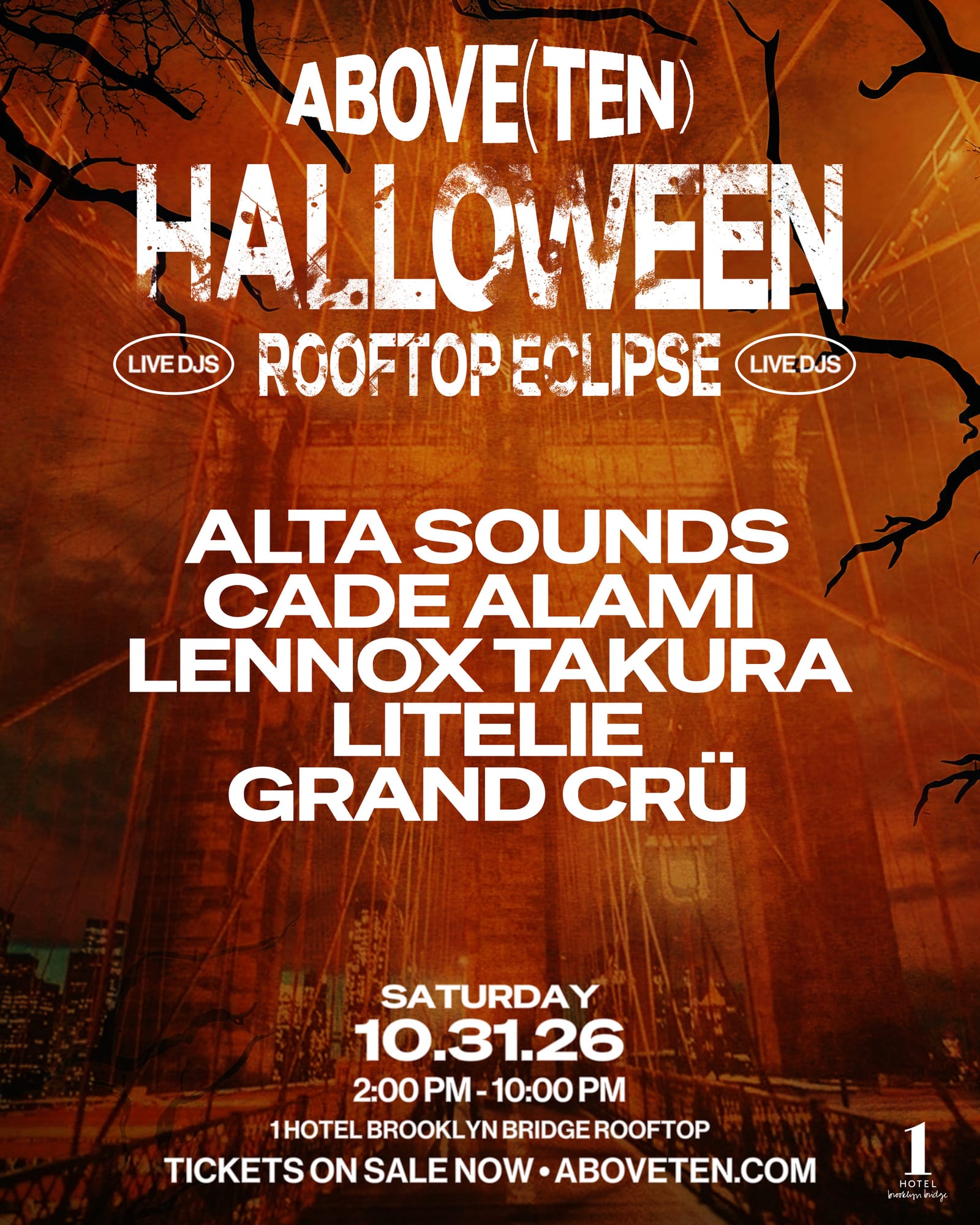 Rooftop Eclipse: 1 Hotel Rooftop Halloween flyer