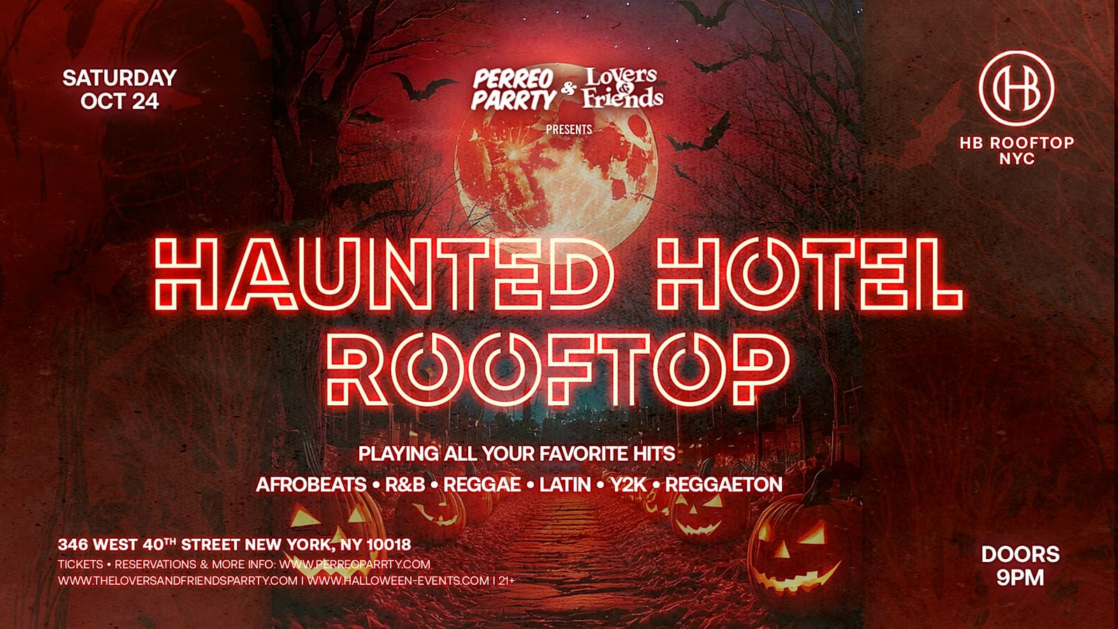 The Haunted Hotel Rooftop: Afrobeats + R&B + Reggae flyer