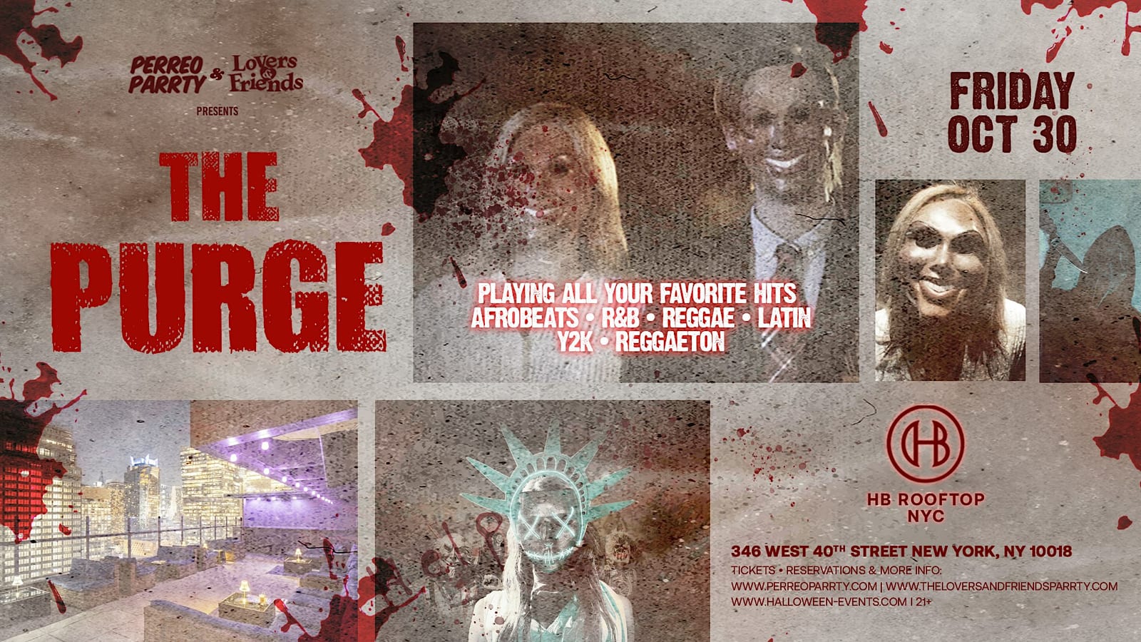 The Purge Halloween Hotel Rooftop: Afrobeats + R&B + Reggae flyer