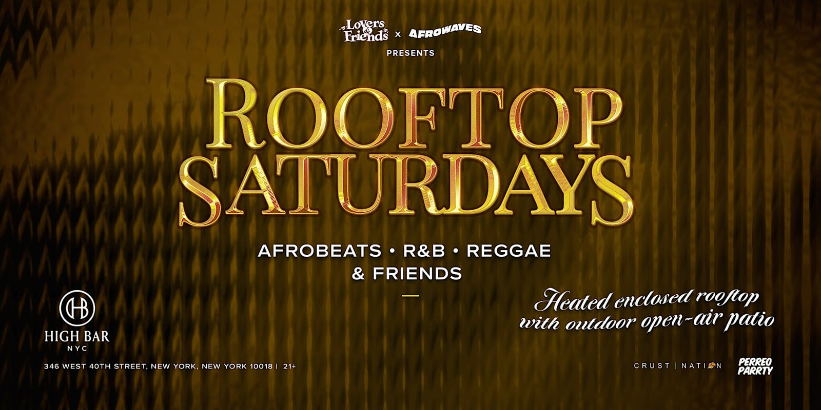 Rooftop Saturdays: Afrobeats + R&B + Reggae flyer