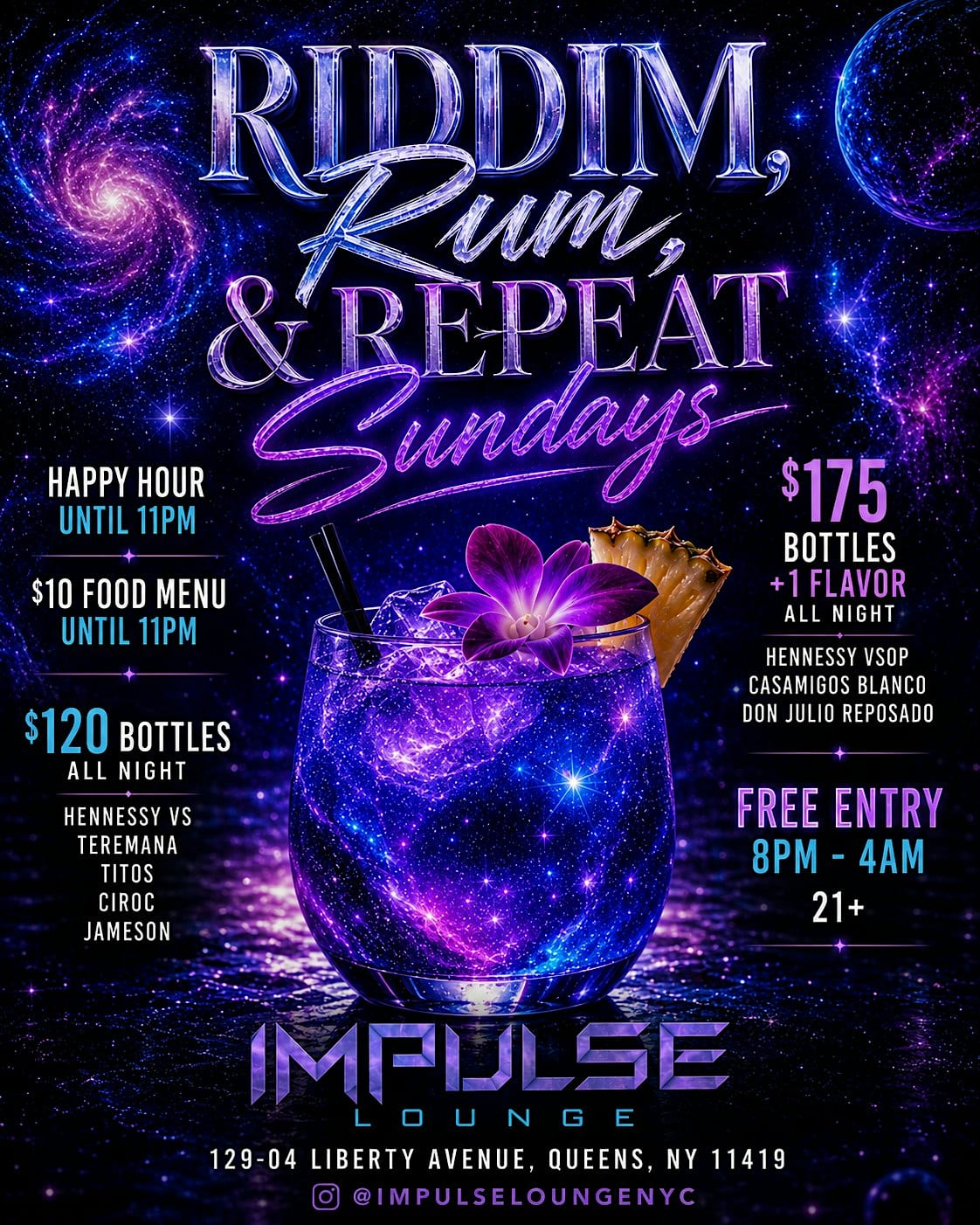 Riddim, Rum & Repeat Sundays flyer