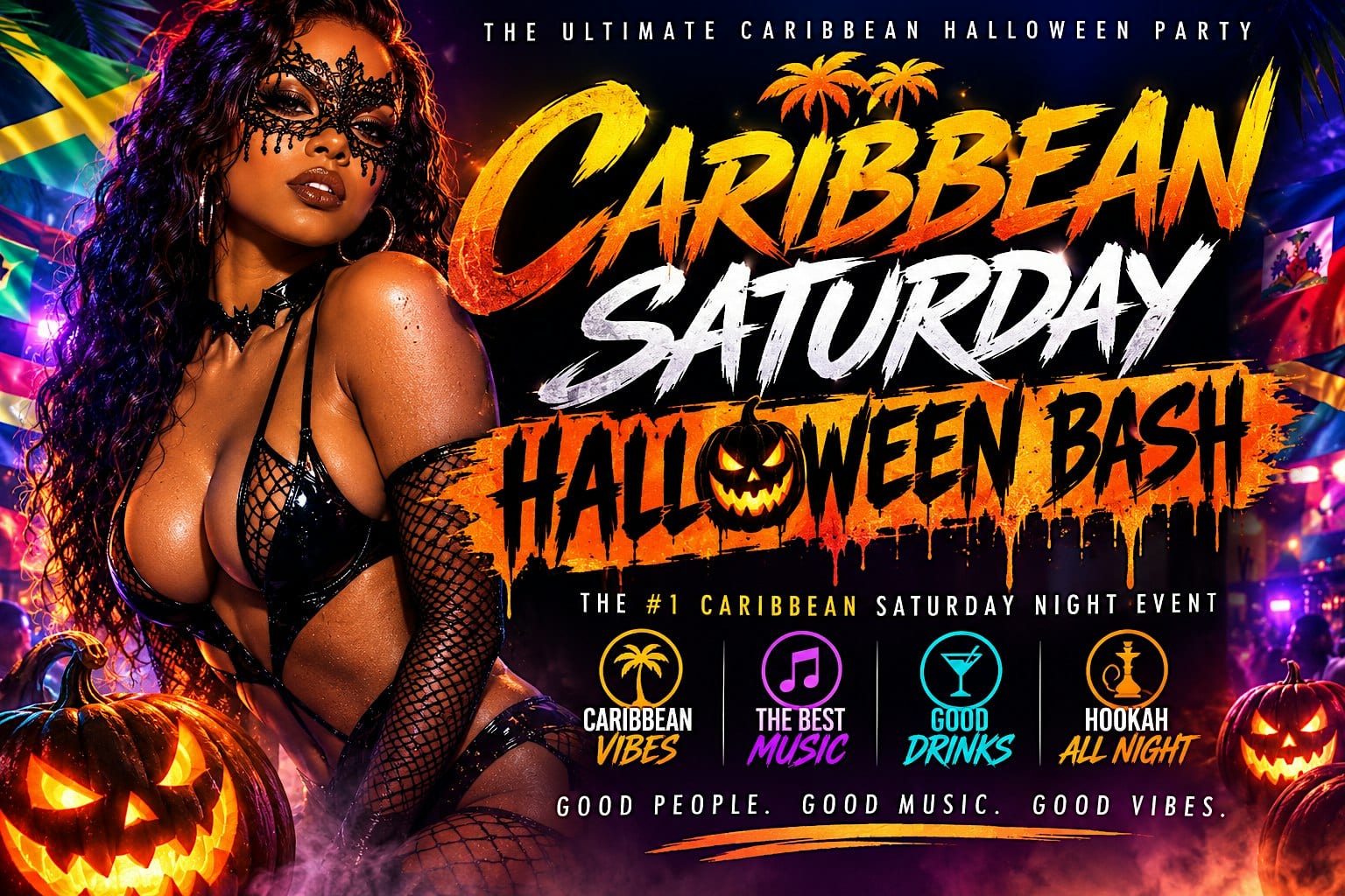 Caribbean Saturday Halloween Bash flyer