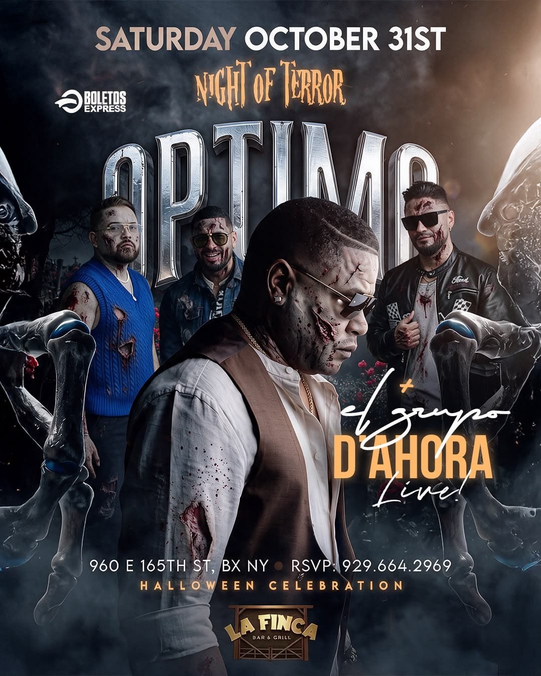 Night of Terror with Óptimo flyer