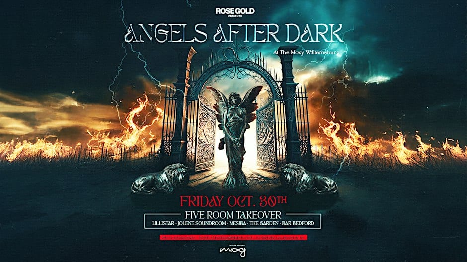 Angels After Dark: Moxy Williamsburg Halloween flyer