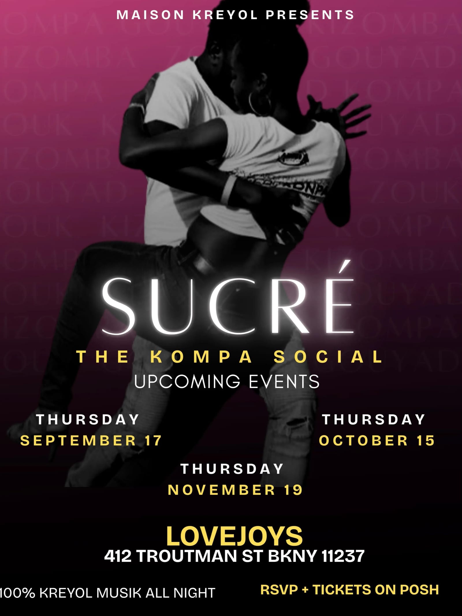 SUCRÉ: The Kompa Social flyer