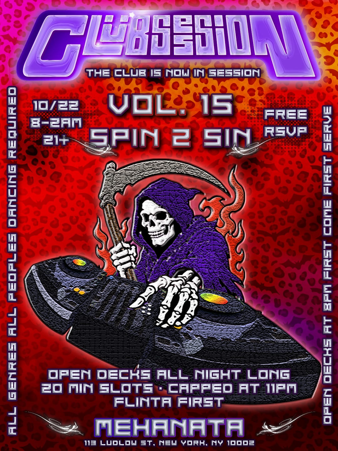 CLÜBSESSION Vol. 15: Spin 2 Sin flyer