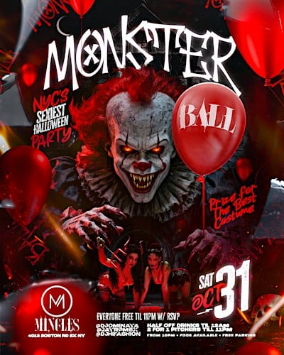 Monster Ball Halloween Costume Party flyer