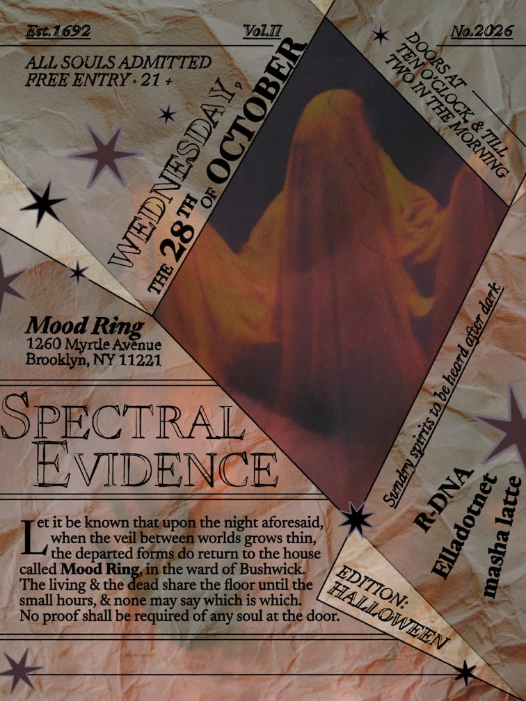 Spectral Evidence: The Halloween Edition flyer