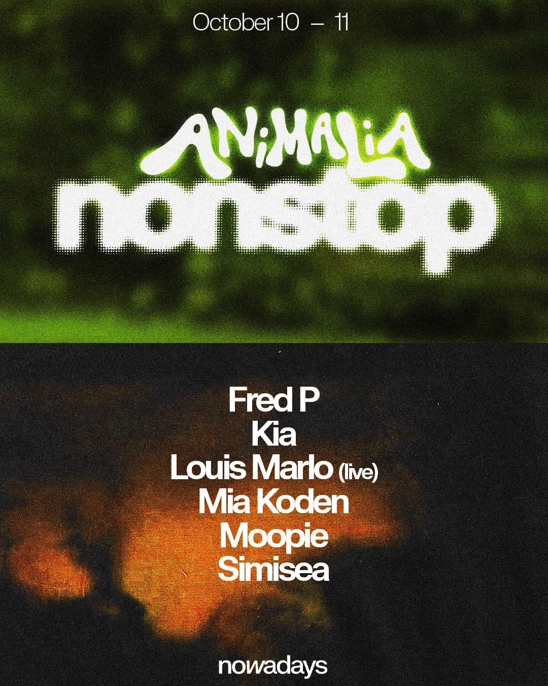 Animalia Nonstop: Fred P, Kia, Louis Marlo (live), Mia Koden, Moopie, Simisea flyer